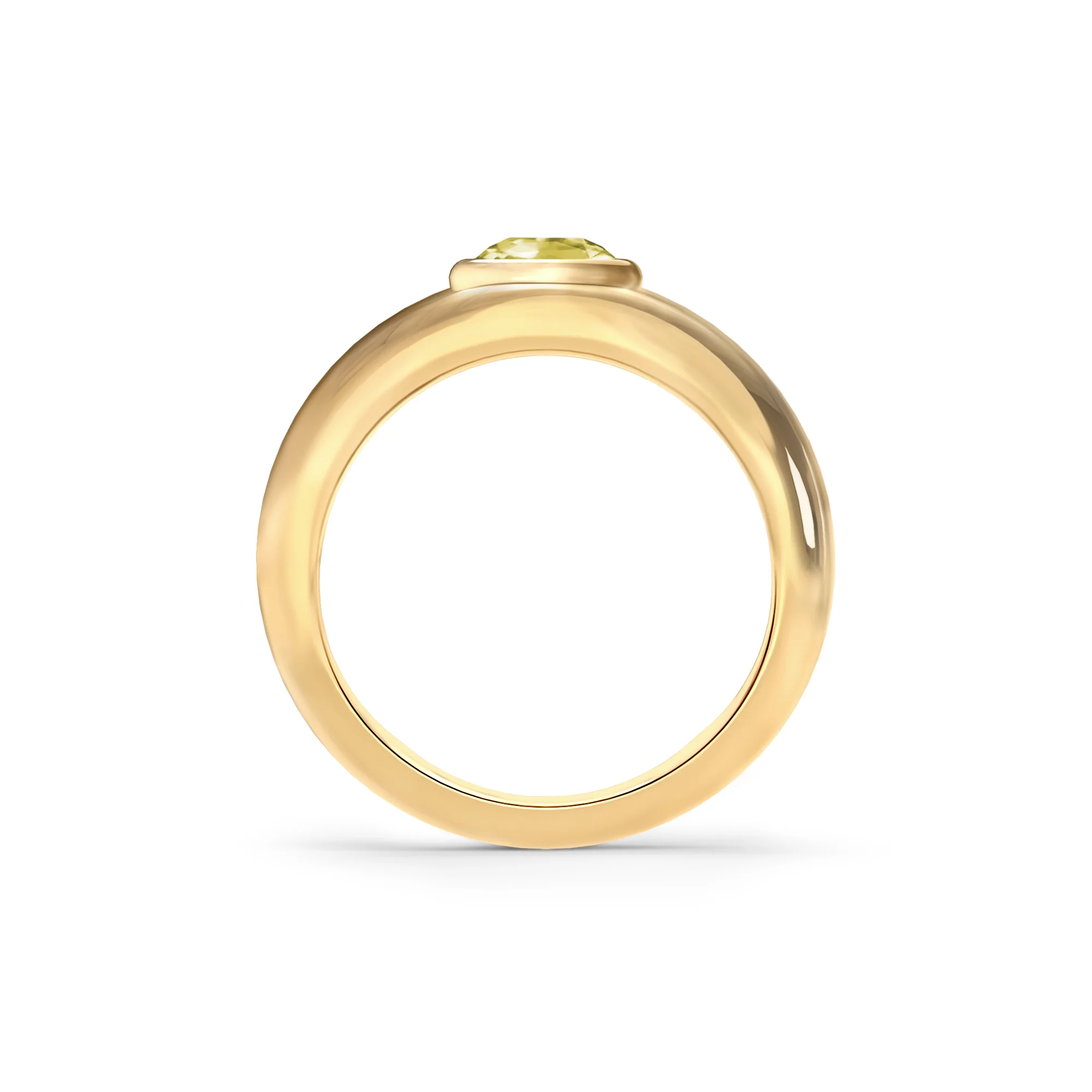 Jamestown Lemon Verbena Quartz Band Ring in 14k Gold (August) - Image 5