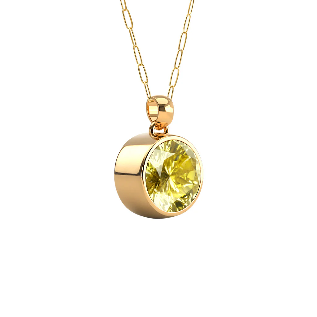 Jamestown Lemon Verbena Quartz Pendant in 14k Gold (August) - Image 4