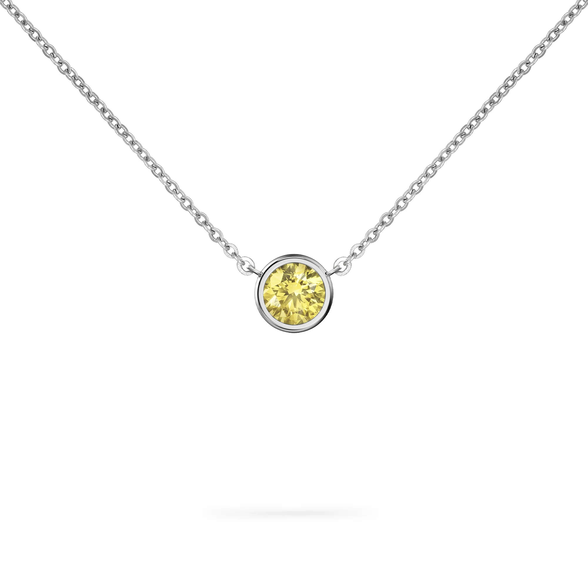 Jamestown Lemon Verbena Quartz Solitaire Necklace in 14k Gold (August) - Image 5