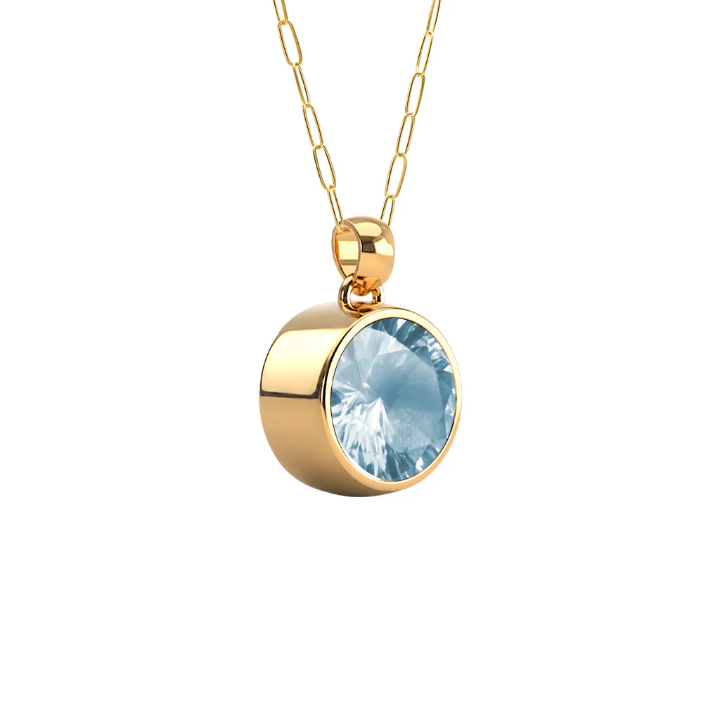 Jamestown Nantucket Blue Topaz Pendant in 14k Gold (December) - Image 4