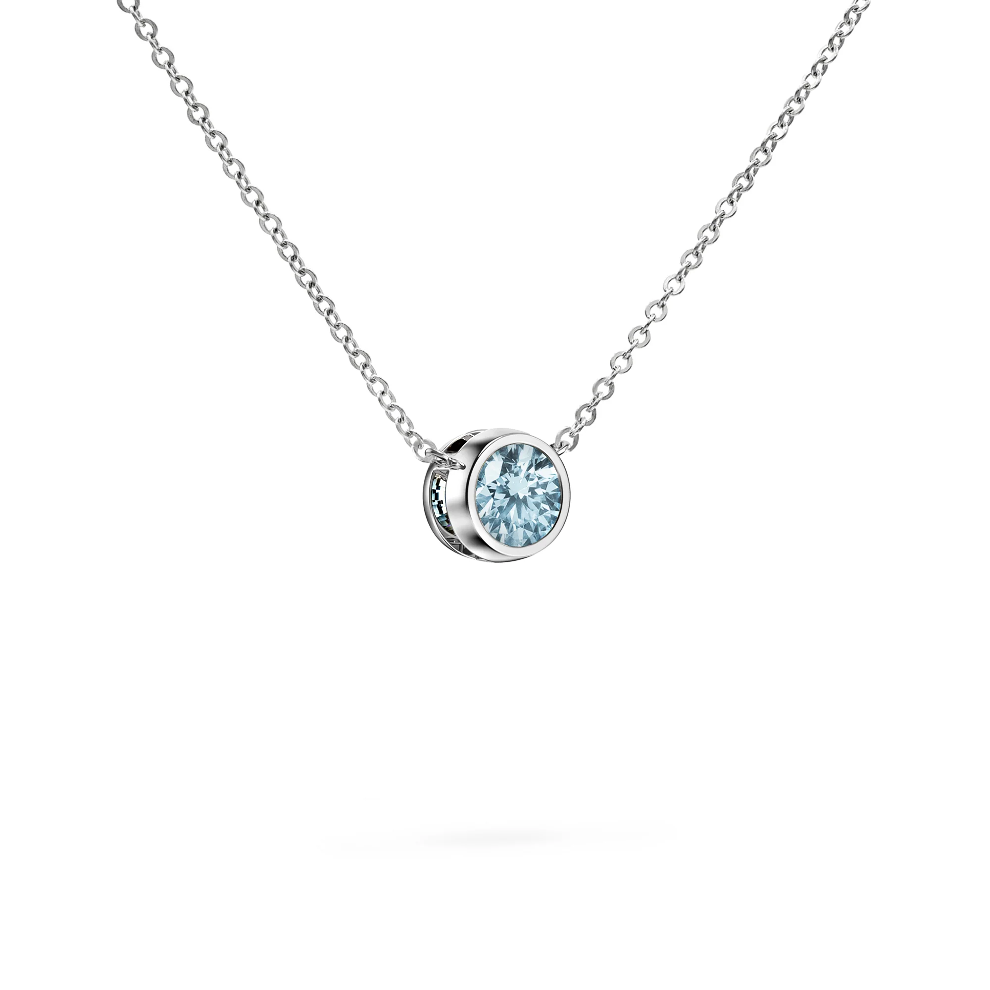 Jamestown Nantucket Blue Topaz Solitaire Necklace in 14k Gold (December) - Image 8