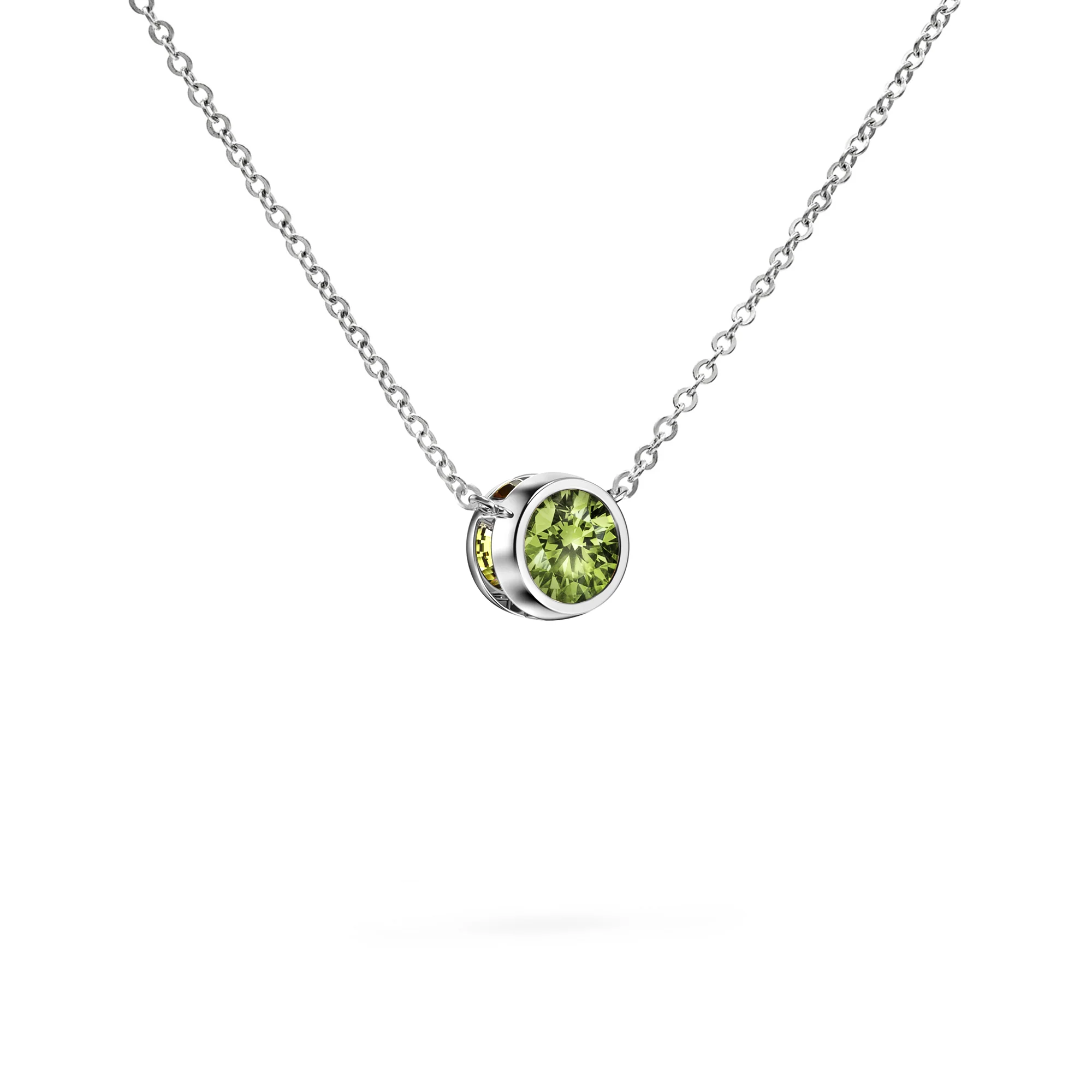 Jamestown Peridot Solitaire Necklace in 14k Gold (August) - Image 8