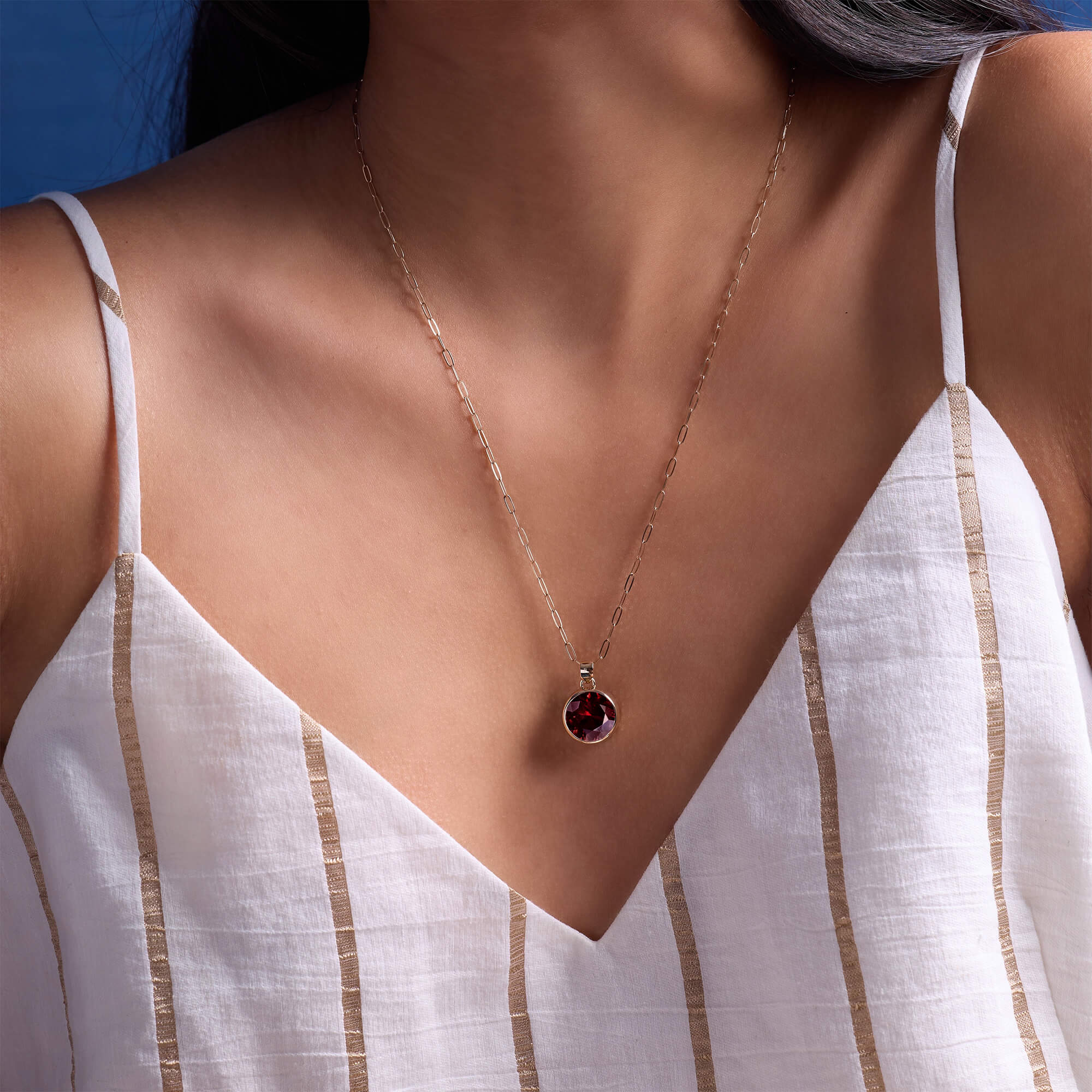 Jamestown Ruby Pendant in 14k Gold (July) - Image 2