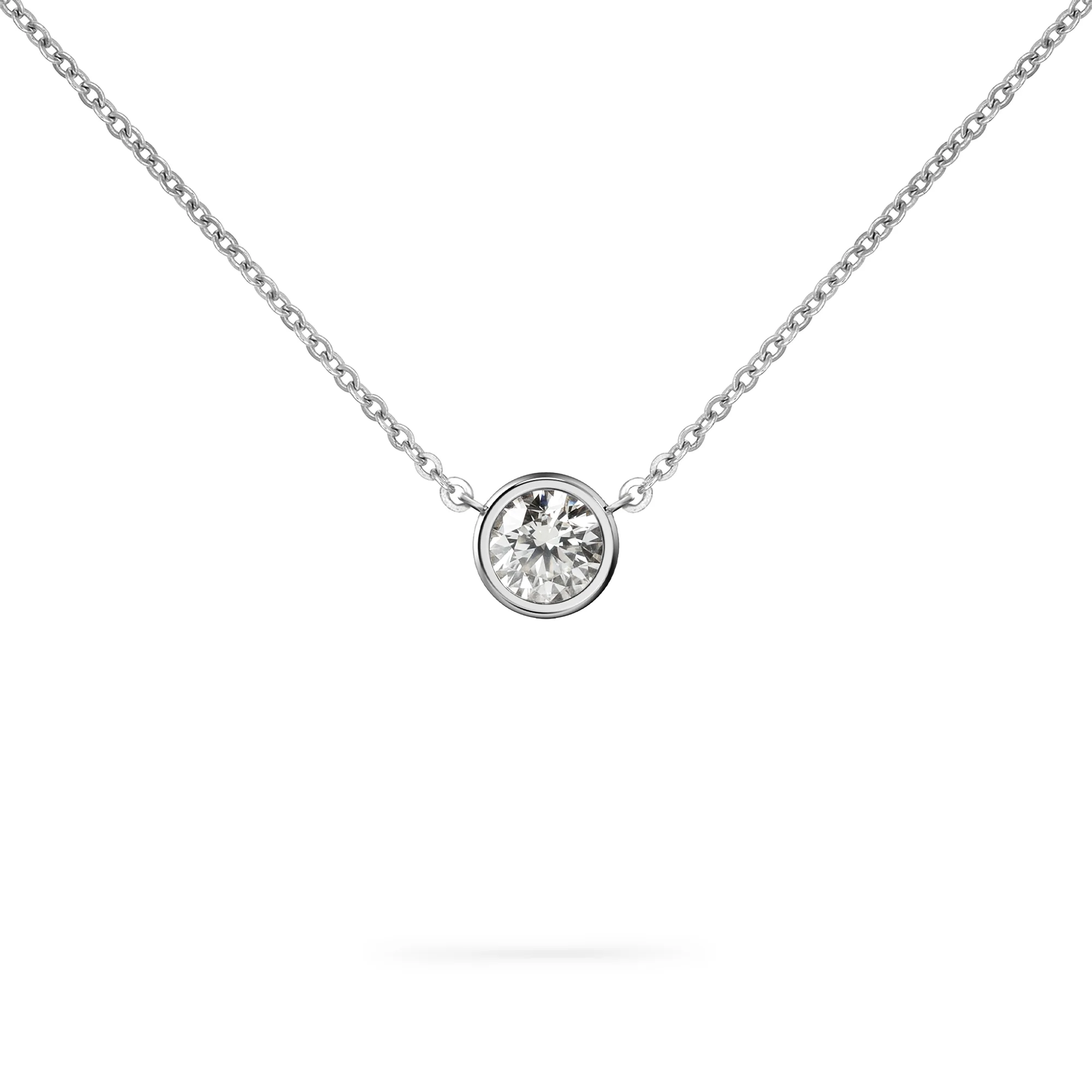 Jamestown White Topaz Solitaire Necklace in 14k Gold (April) - Image 5
