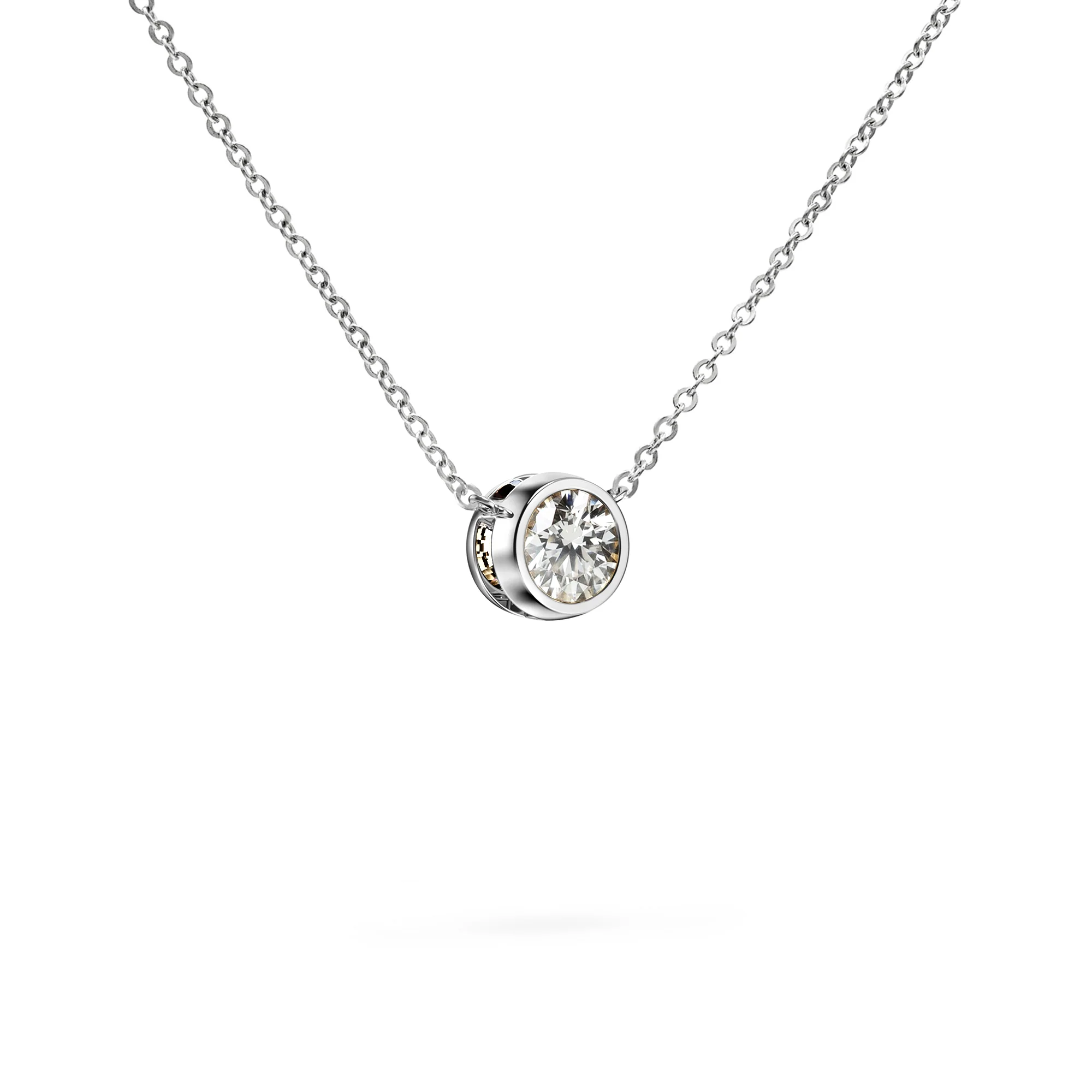 Jamestown White Topaz Solitaire Necklace in 14k Gold (April) - Image 8