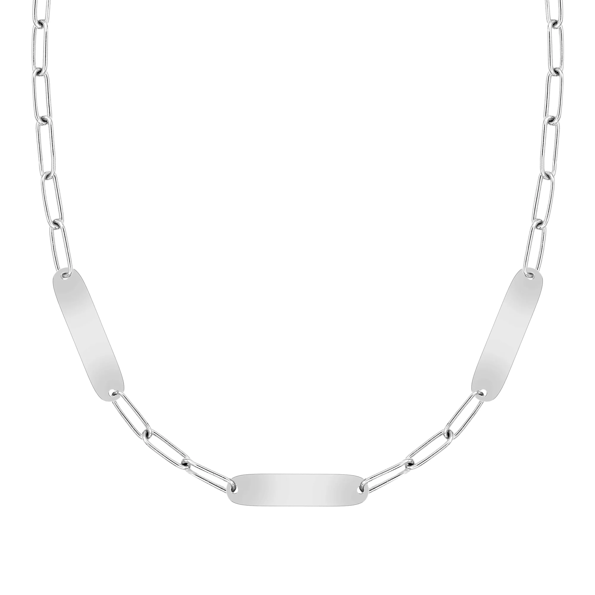 Large 3 Nameplate Necklace on Adelaide in 14k Gold - Image 8
