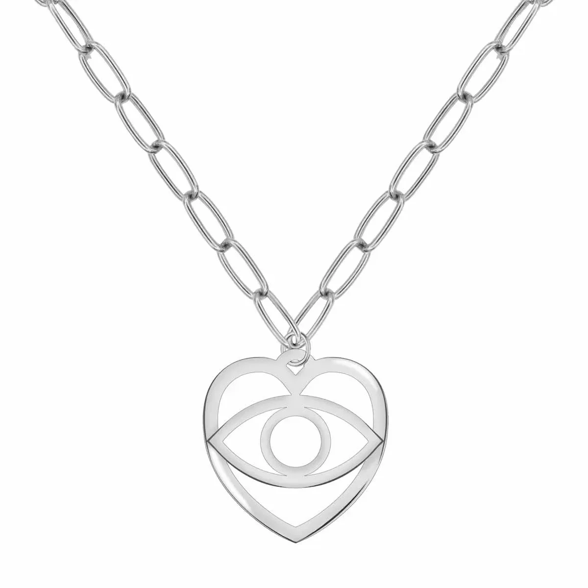 Large Flat Evil Eye Heart Pendant - Image 10
