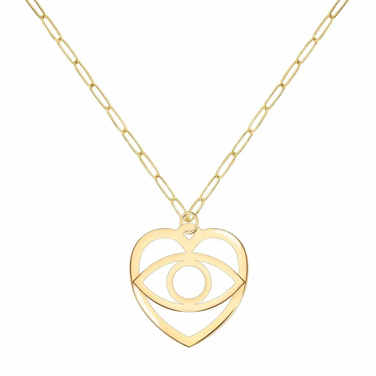 Large Flat Evil Eye Heart Pendant - Image 4