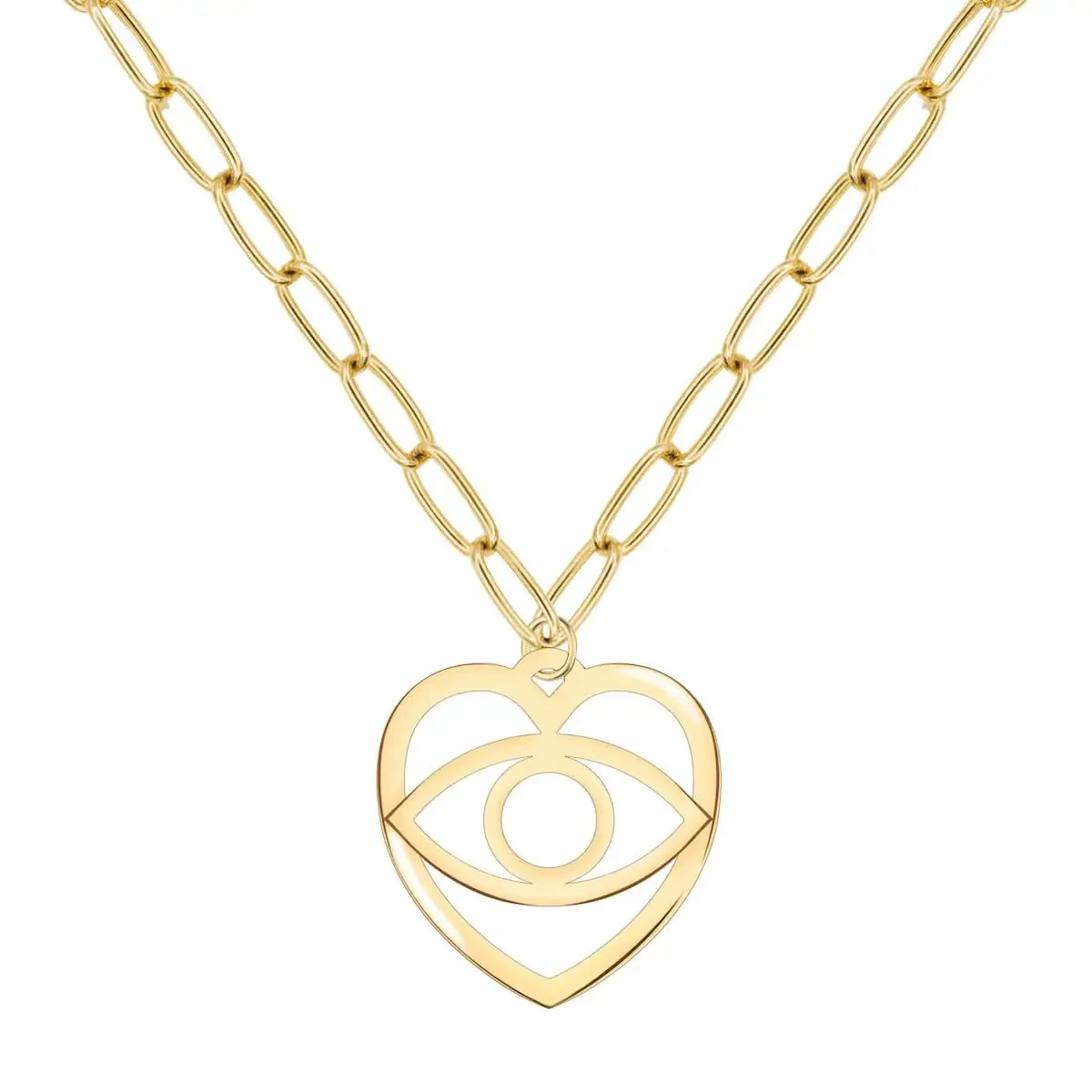 Large Flat Evil Eye Heart Pendant - Image 5
