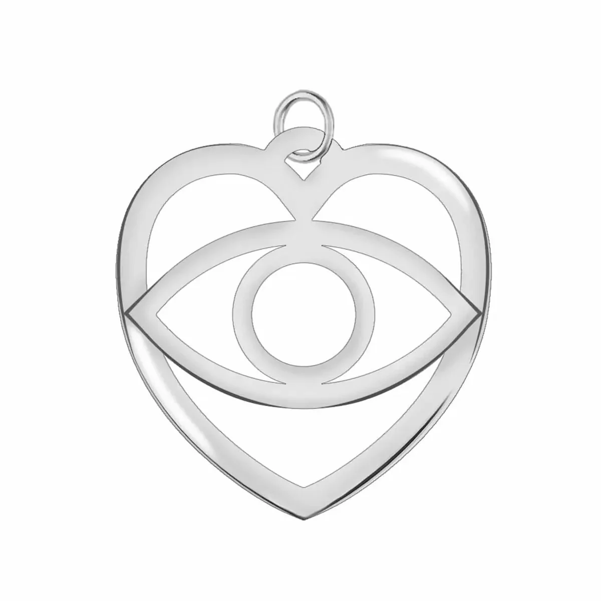 Large Flat Evil Eye Heart Pendant - Image 8