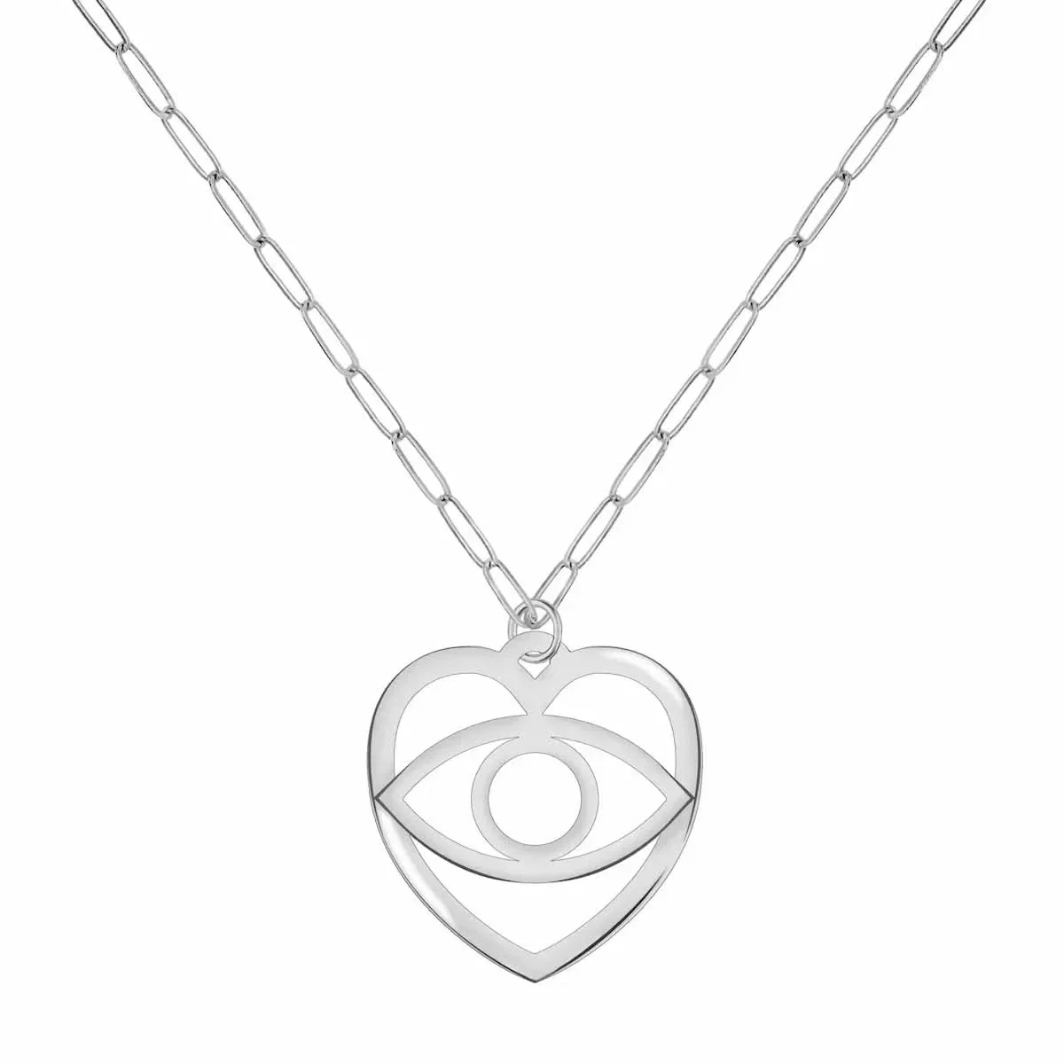 Large Flat Evil Eye Heart Pendant - Image 9