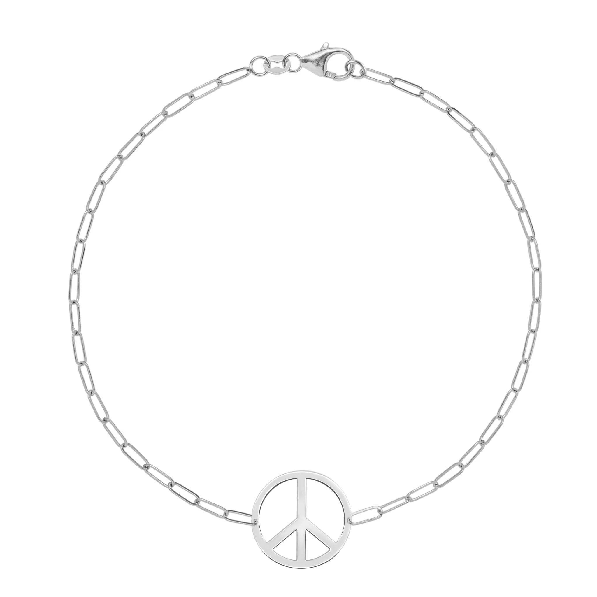 Large Peace Sign Adelaide Mini Bracelet in 14k Gold - Image 5
