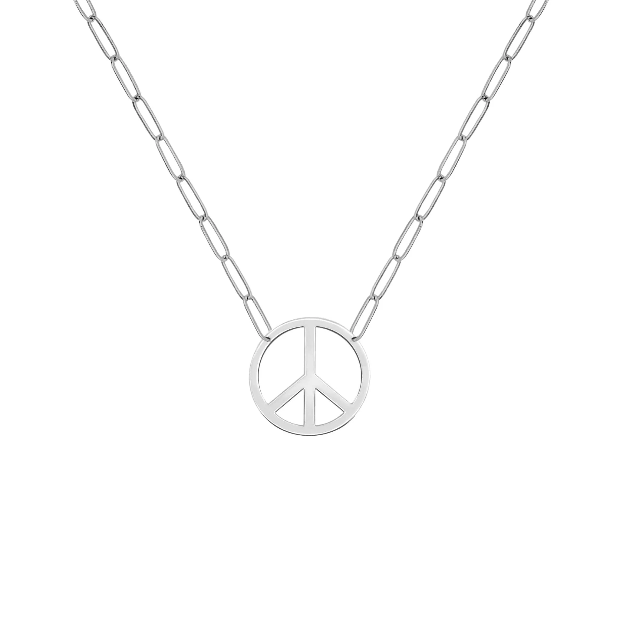 Large Peace Sign Adelaide Mini Necklace in 14k Gold - Image 5
