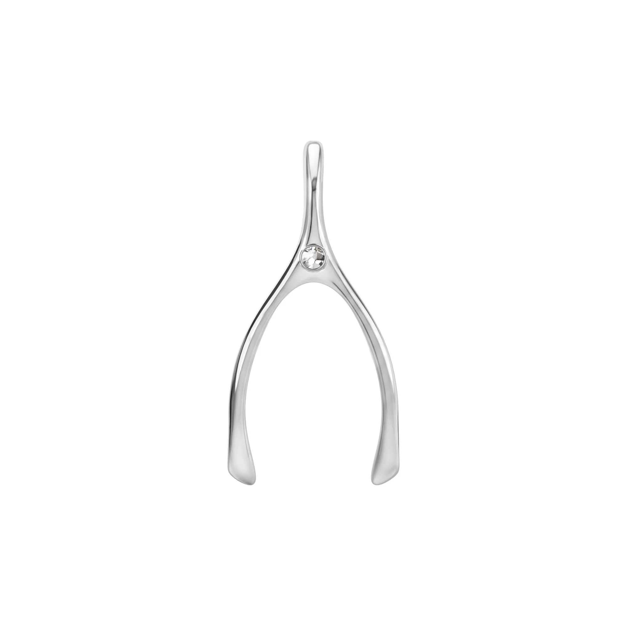 Large Wishbone Birthstone Pendant in 14K Gold - Image 5