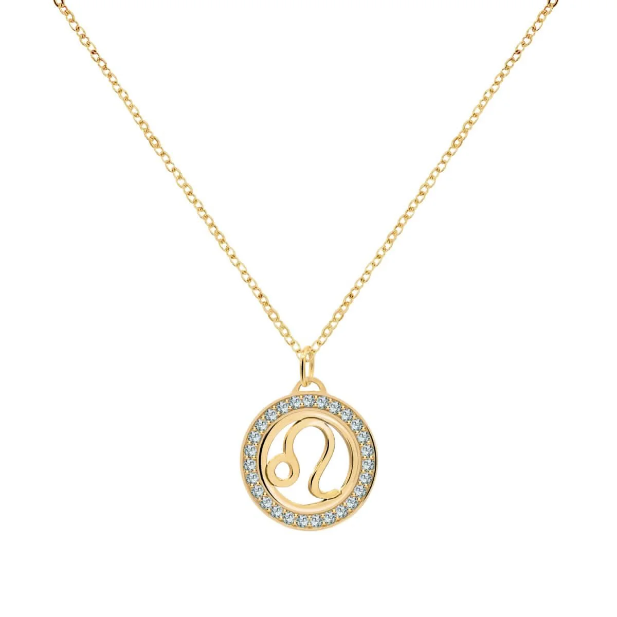 Leo & Birthstone Pendant in 14k Gold - Image 4