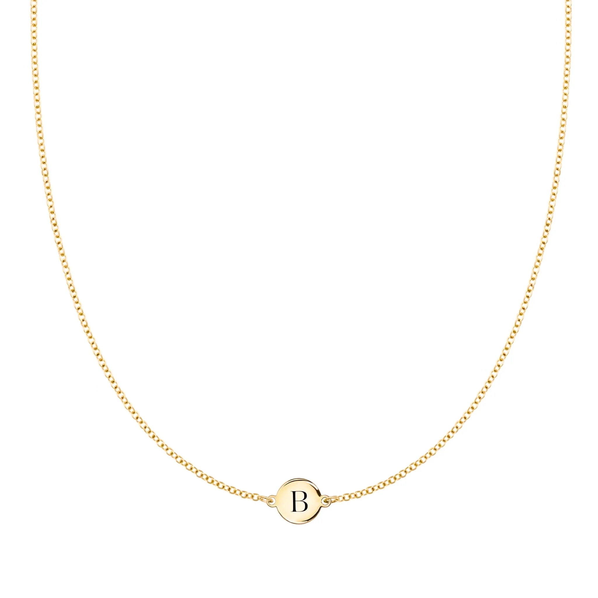 Letter B Necklace in 14k Gold