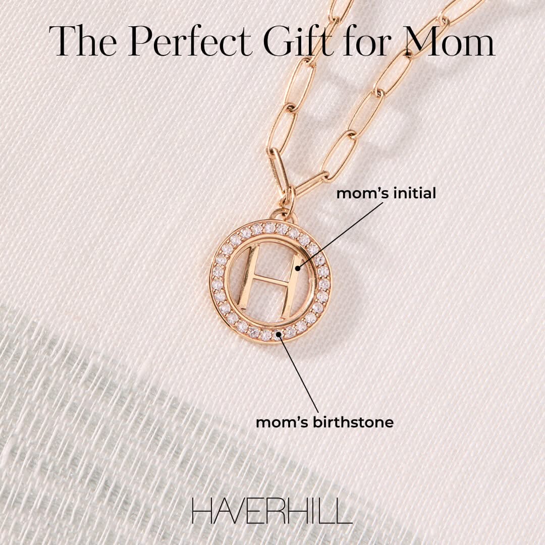 Letter & Diamond Pendant in 14k Gold (April) - Image 12