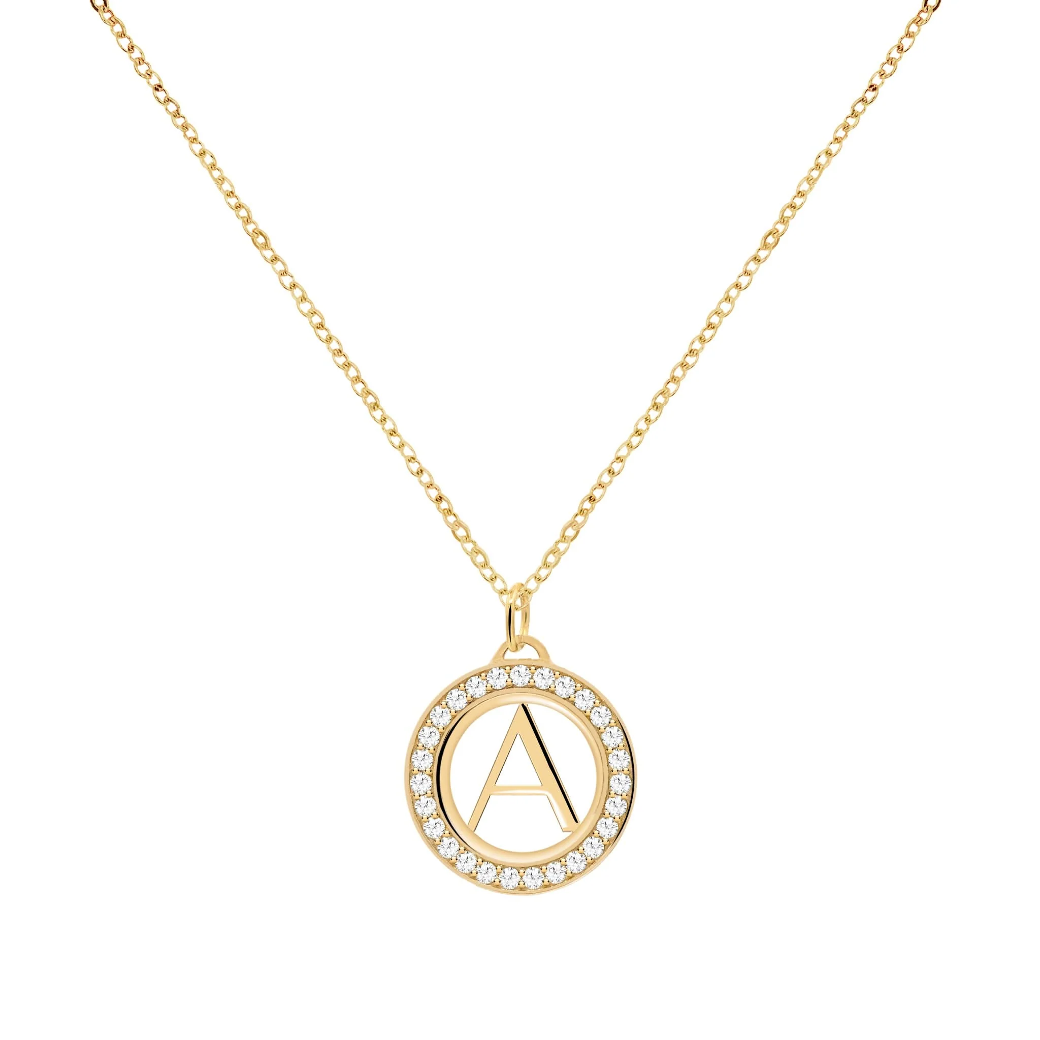 Letter & Diamond Pendant in 14k Gold (April) - Image 4