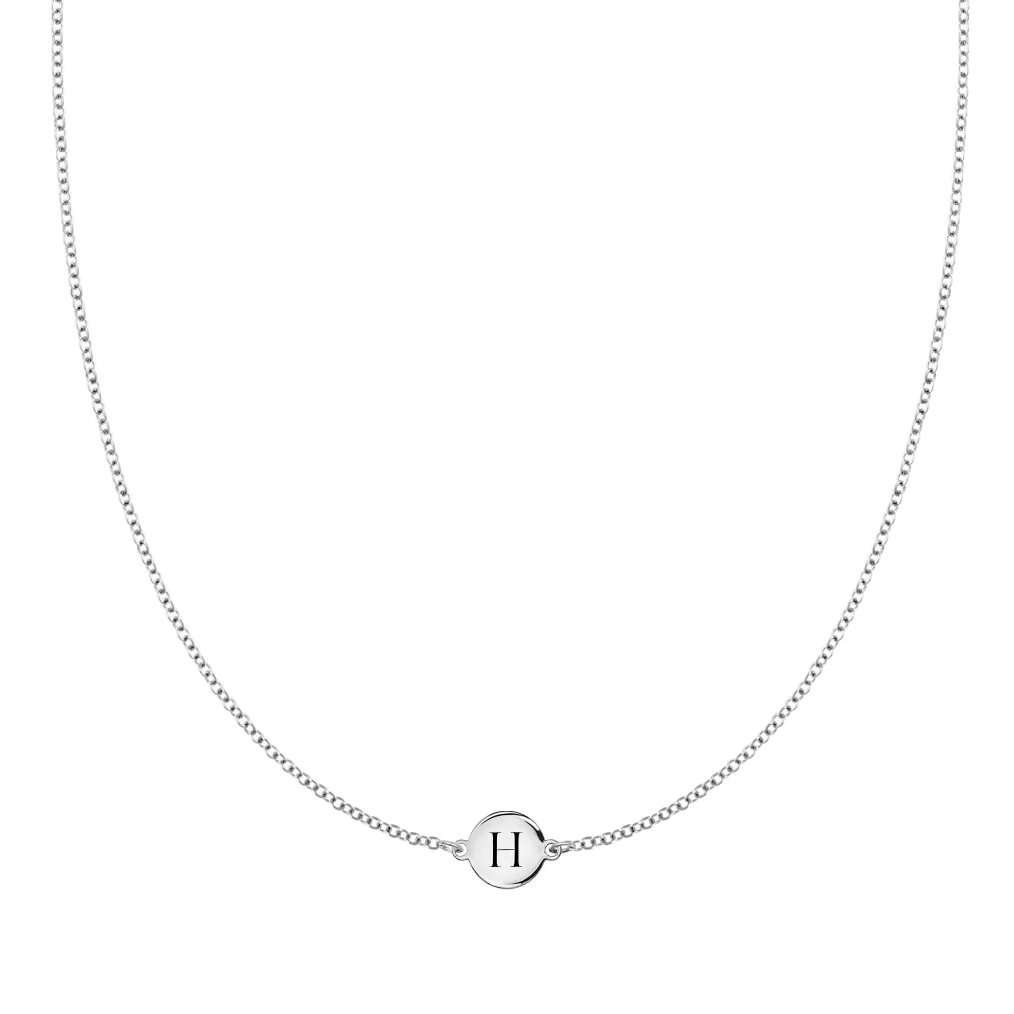 Letter H Necklace in 14k Gold - Image 5