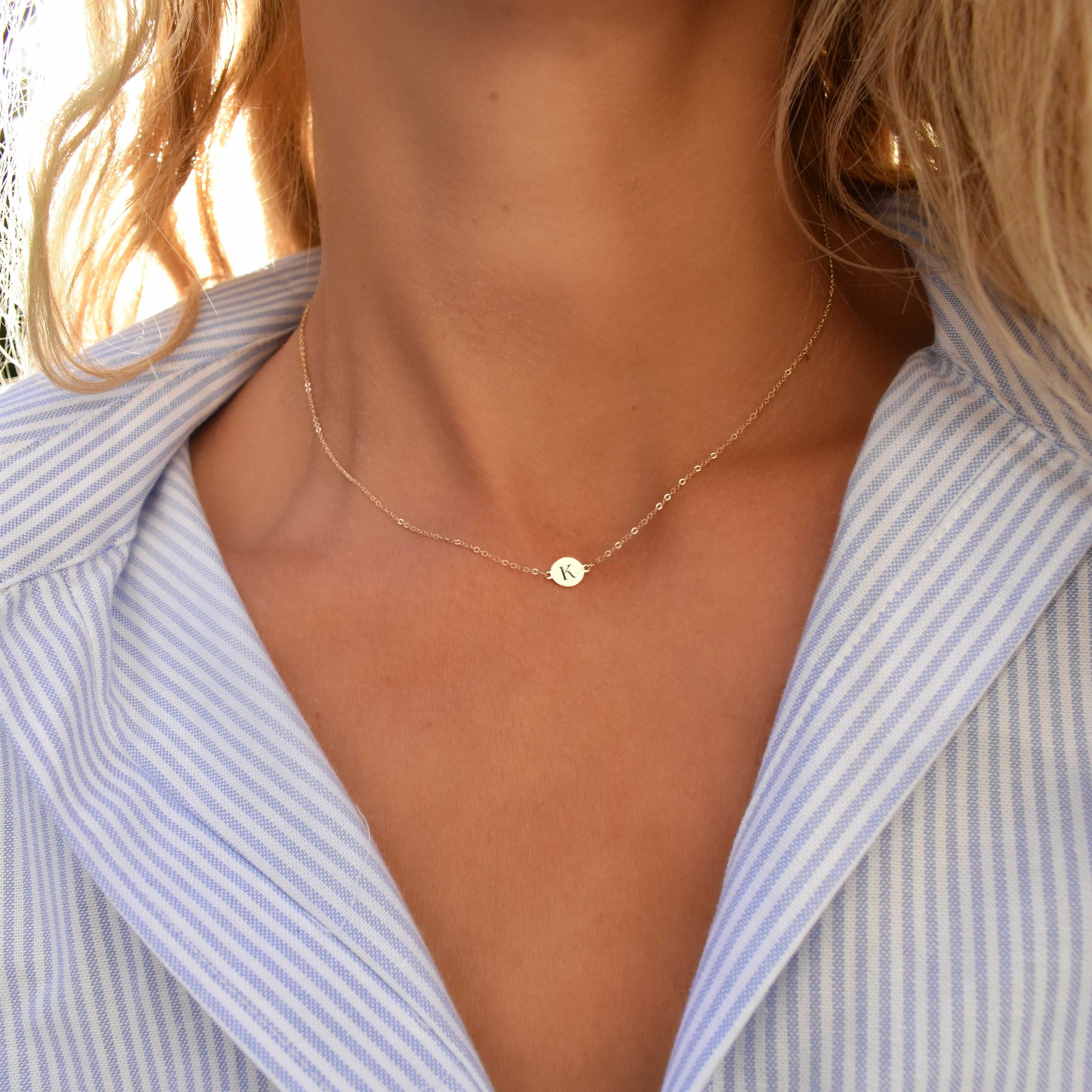 Letter K Necklace in 14k Gold - Image 2