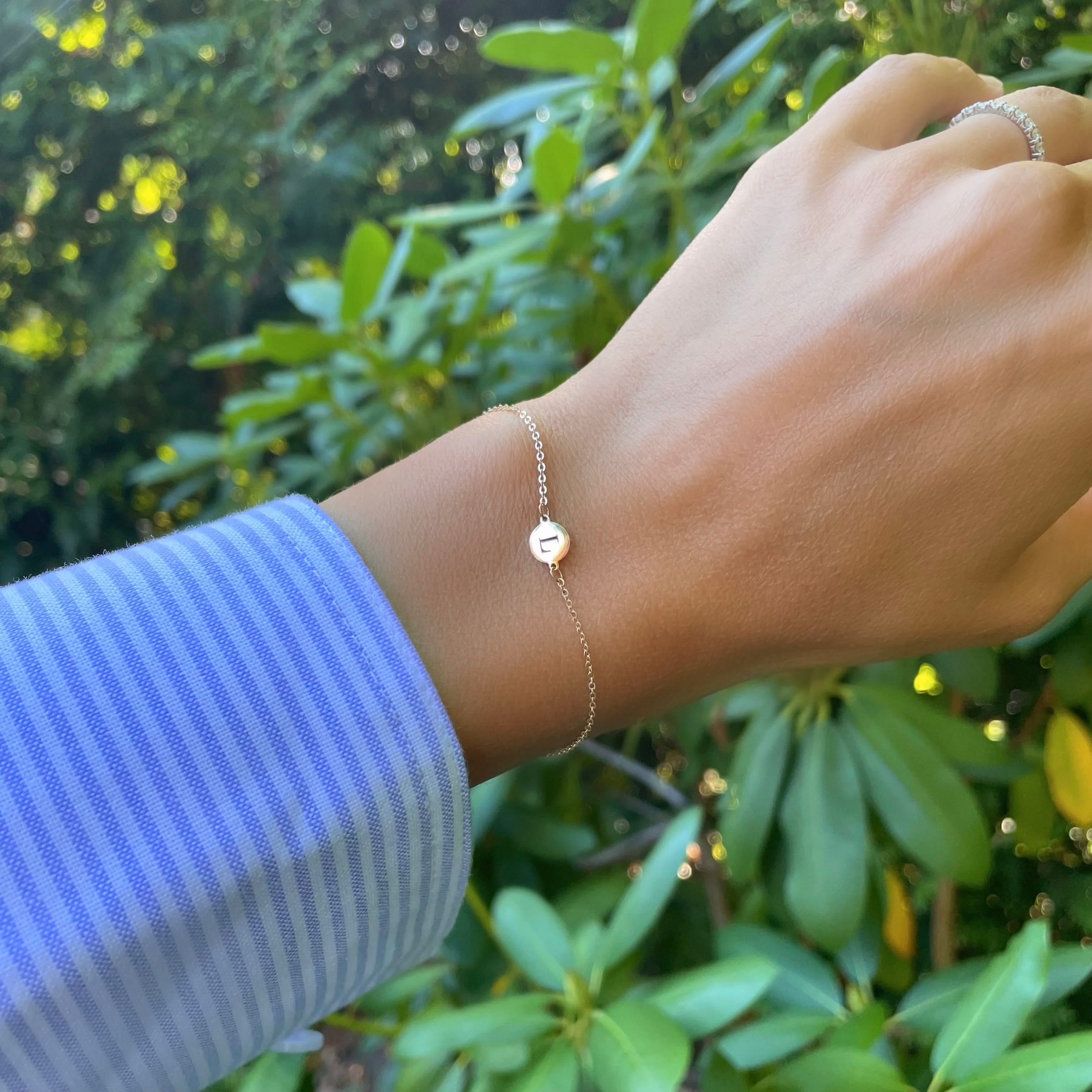 Letter L Bracelet in 14k Gold - Image 2