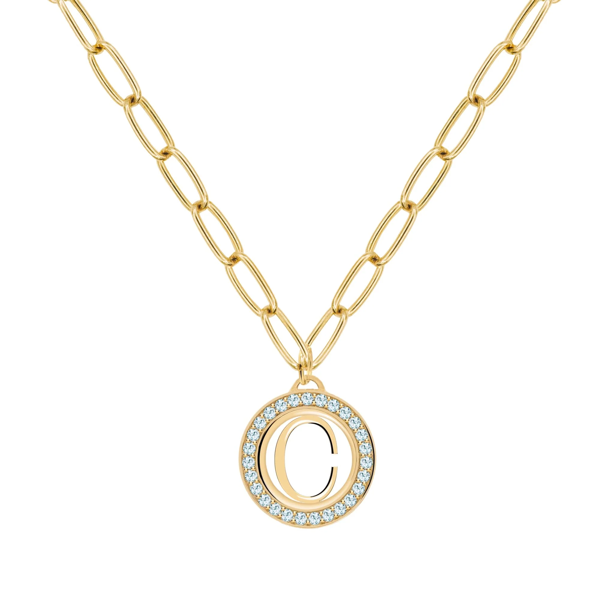 Letter & Nantucket Blue Topaz Pendant in 14k Gold (December) - Image 7