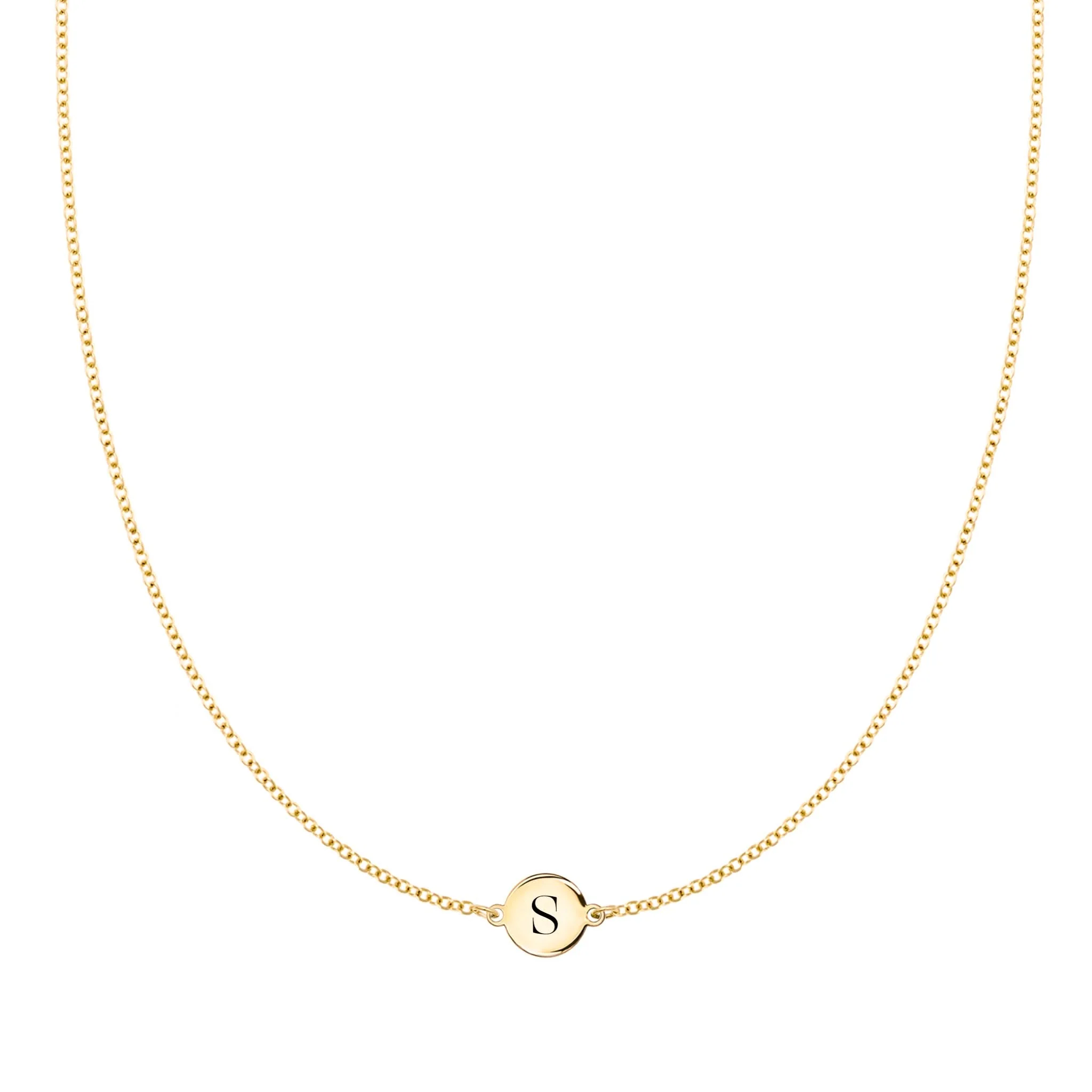 Letter S Necklace in 14k Gold