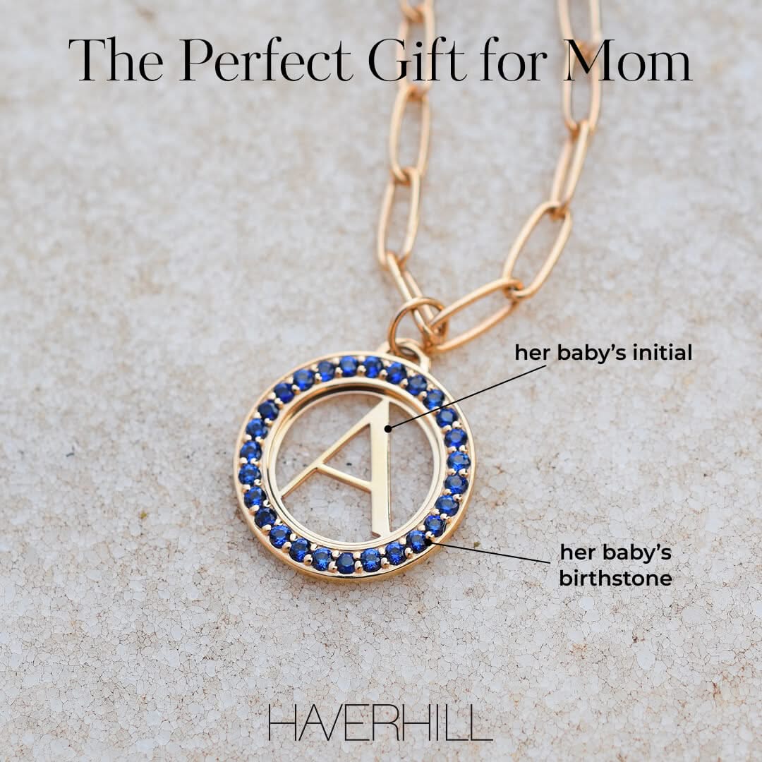 Letter & Sapphire Pendant in 14k Gold (September) - Image 10