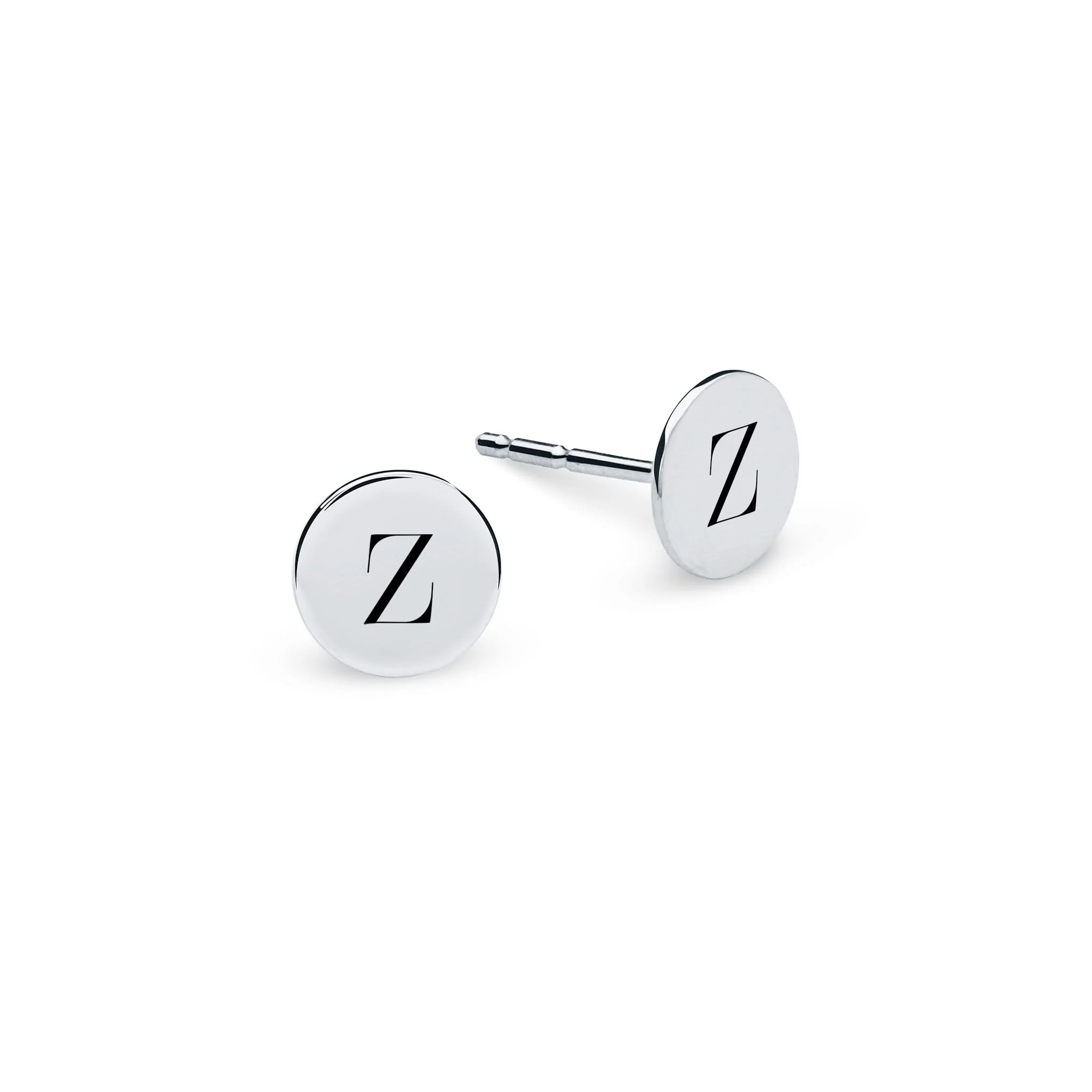 Letter Z Stud Earrings in 14k Gold - Image 5