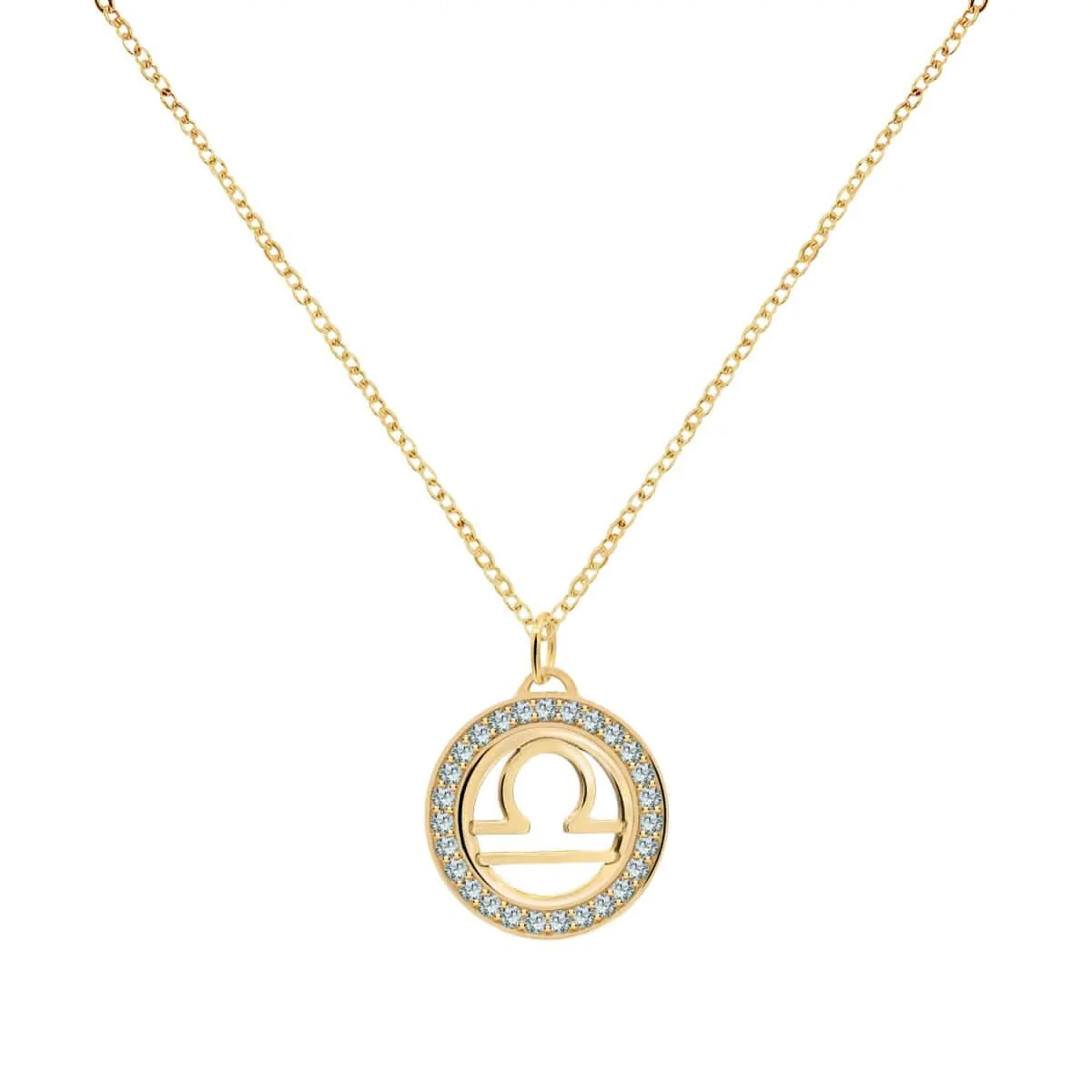 Libra & Birthstone Pendant in 14k Gold - Image 4