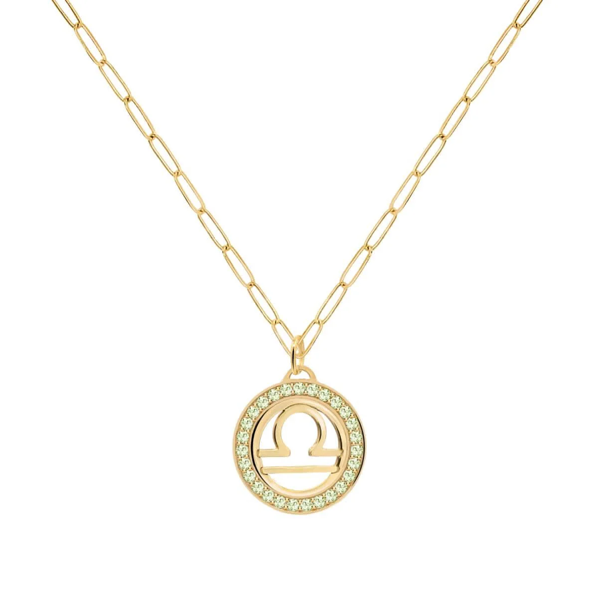 Libra & Birthstone Pendant in 14k Gold - Image 5