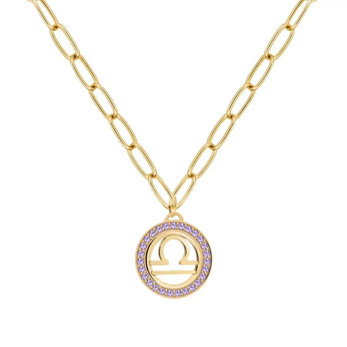 Libra & Birthstone Pendant in 14k Gold - Image 8
