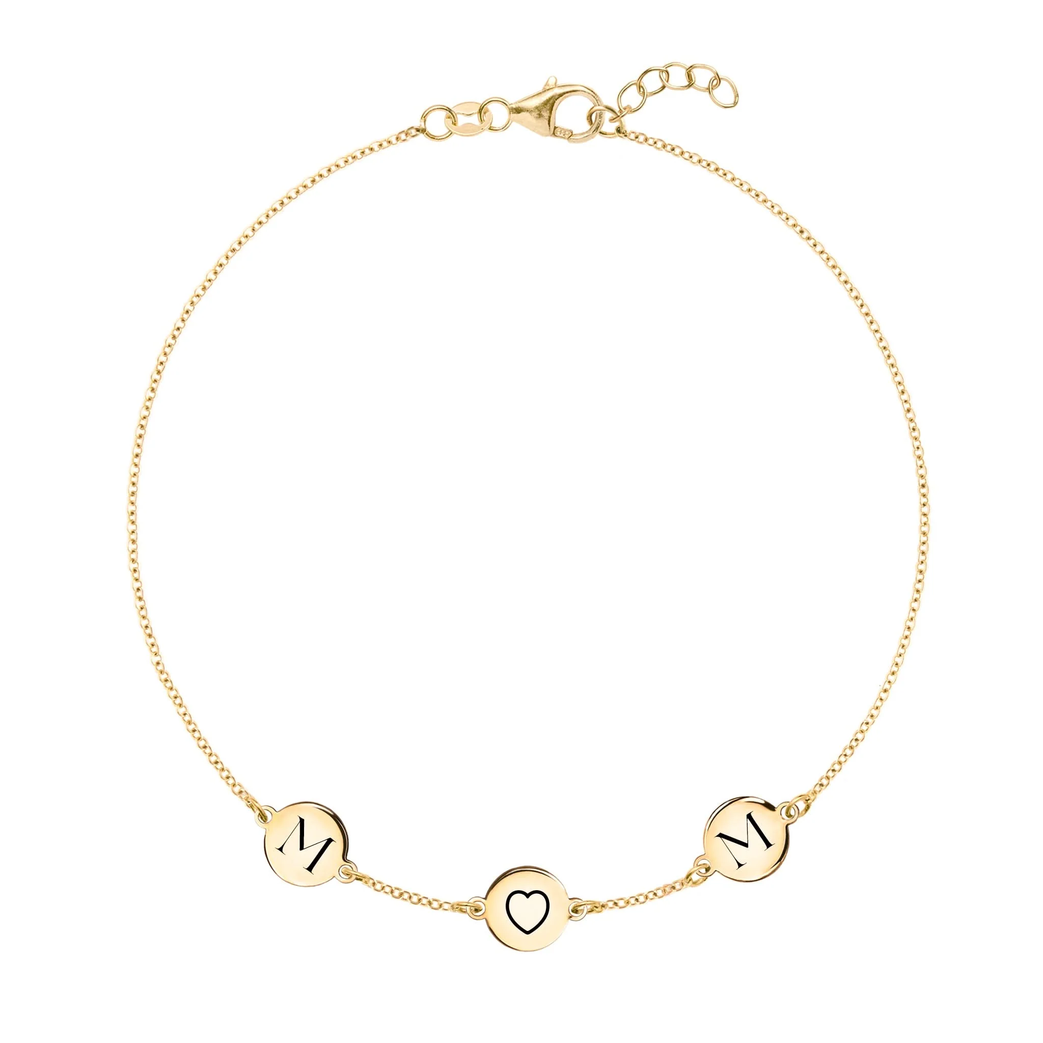 Mom Heart Bracelet in 14k Gold
