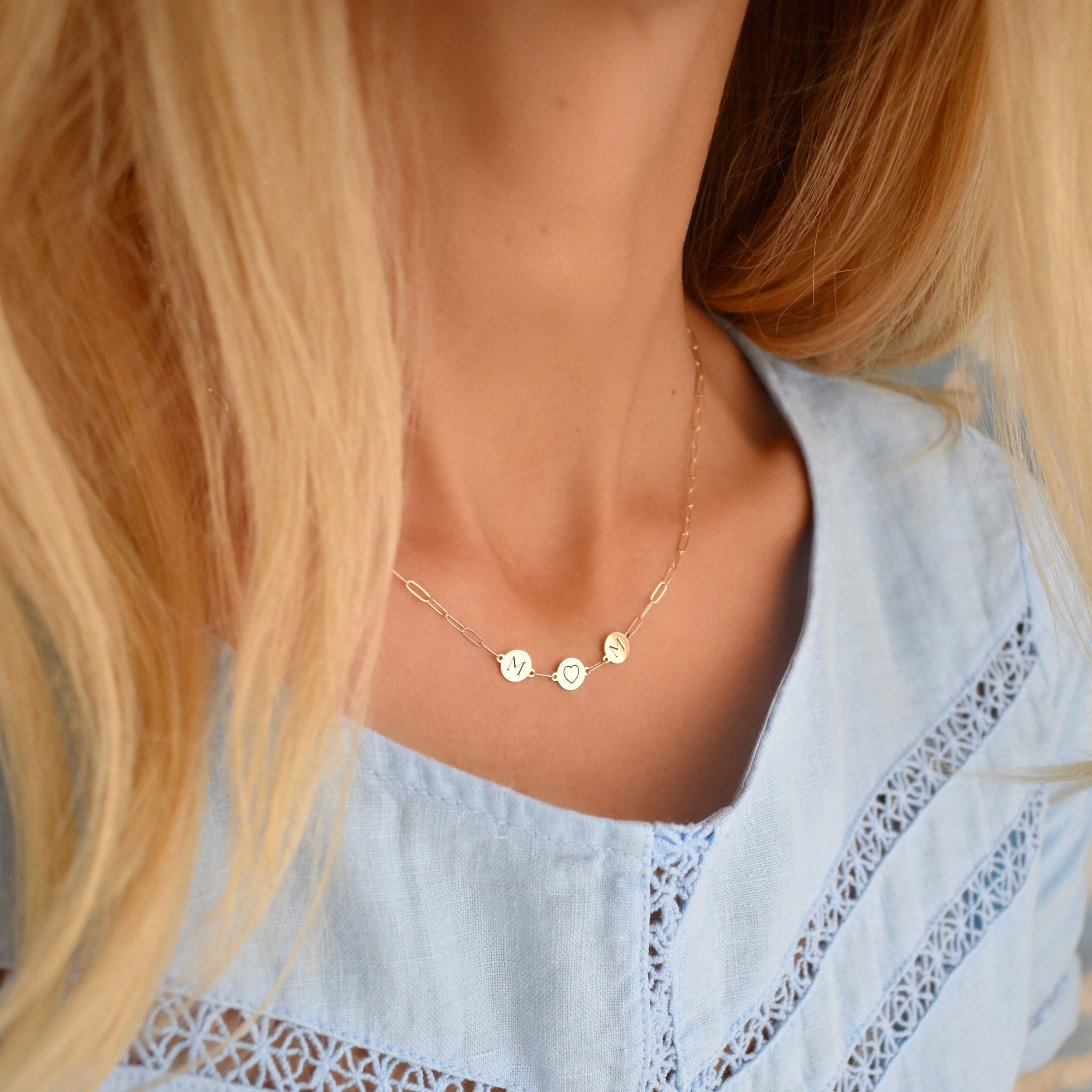 Mom Heart Necklace on Adelaide Mini in 14k Gold - Image 2