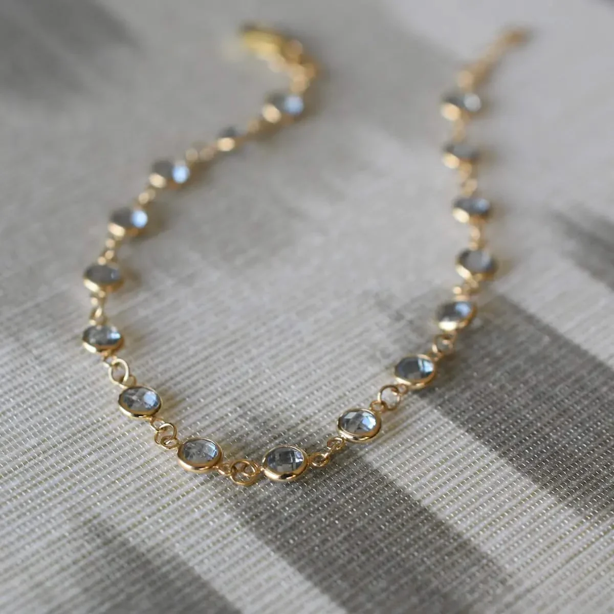Newport Aquamarine Bracelet in 14k Gold (March) - Image 10