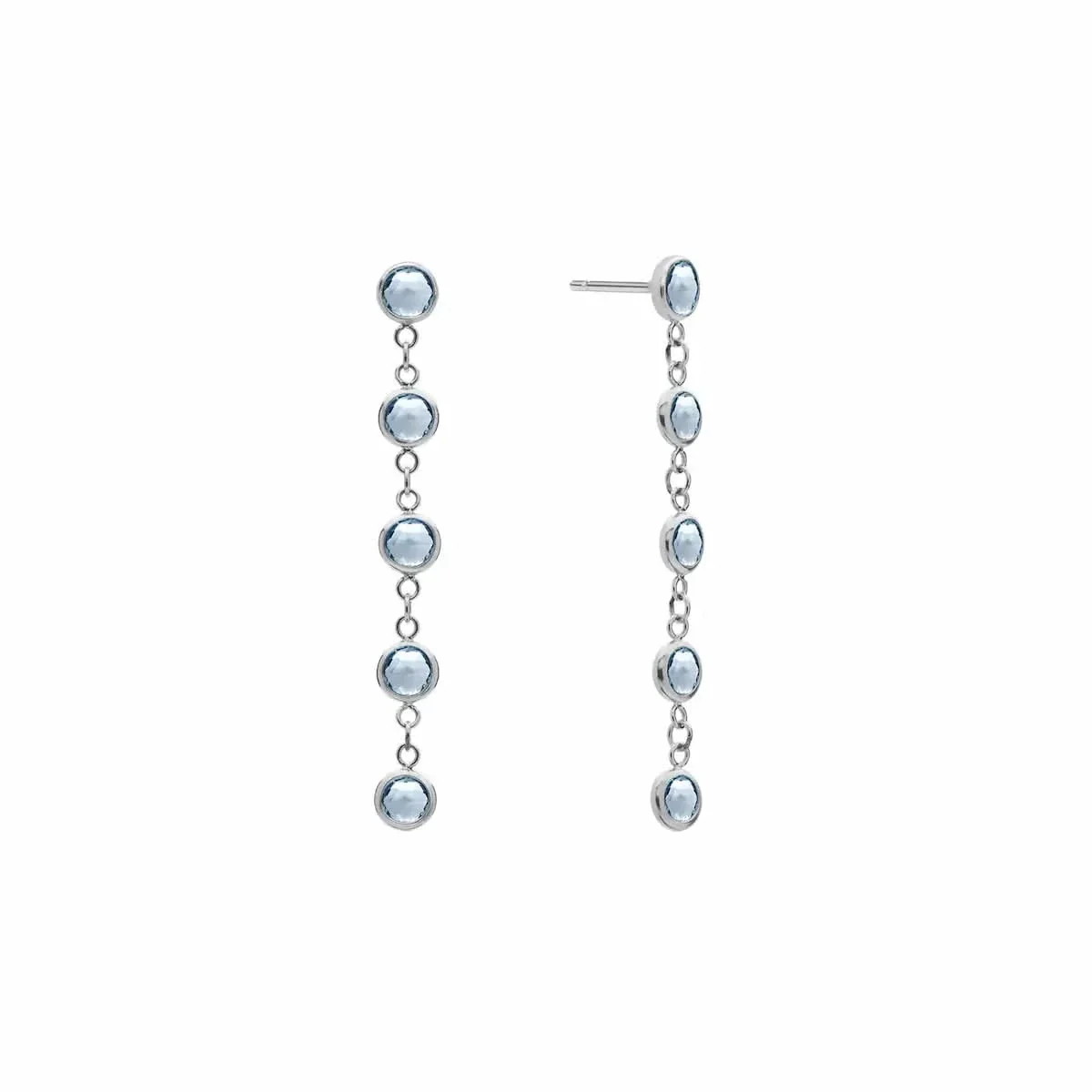 Newport Aquamarine Earrings in 14k Gold (March) - Image 5