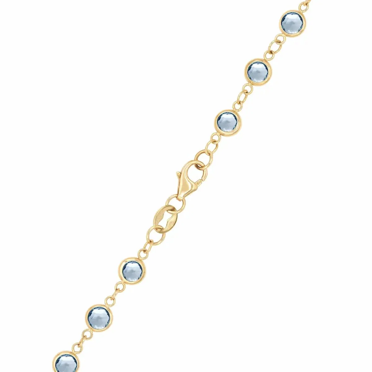 Newport Aquamarine Long Necklace in 14k Gold (March) - Image 4