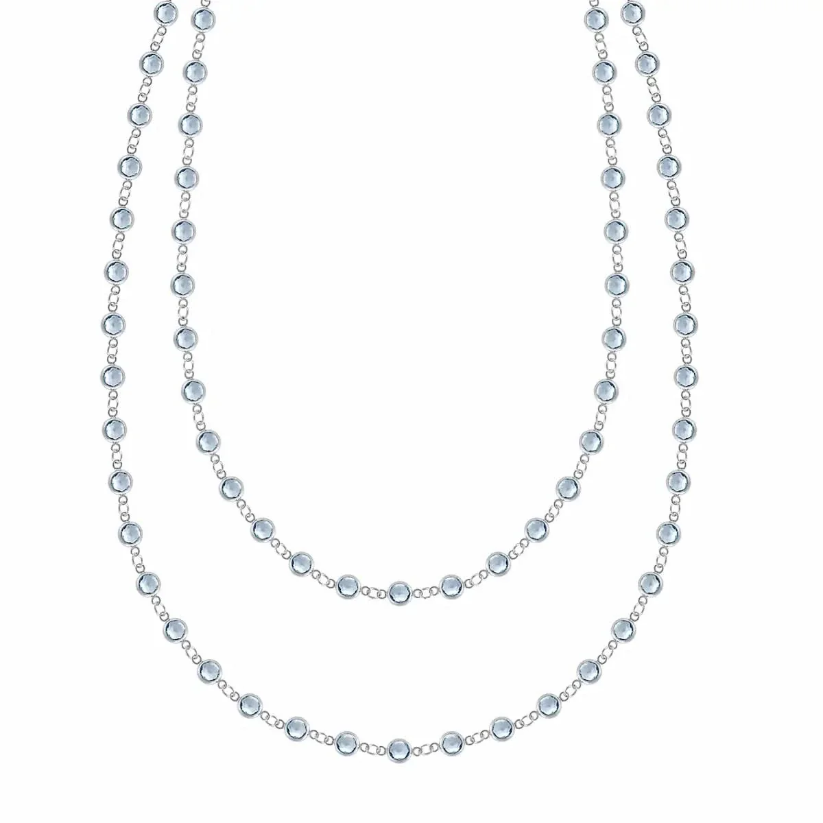Newport Aquamarine Long Necklace in 14k Gold (March) - Image 5