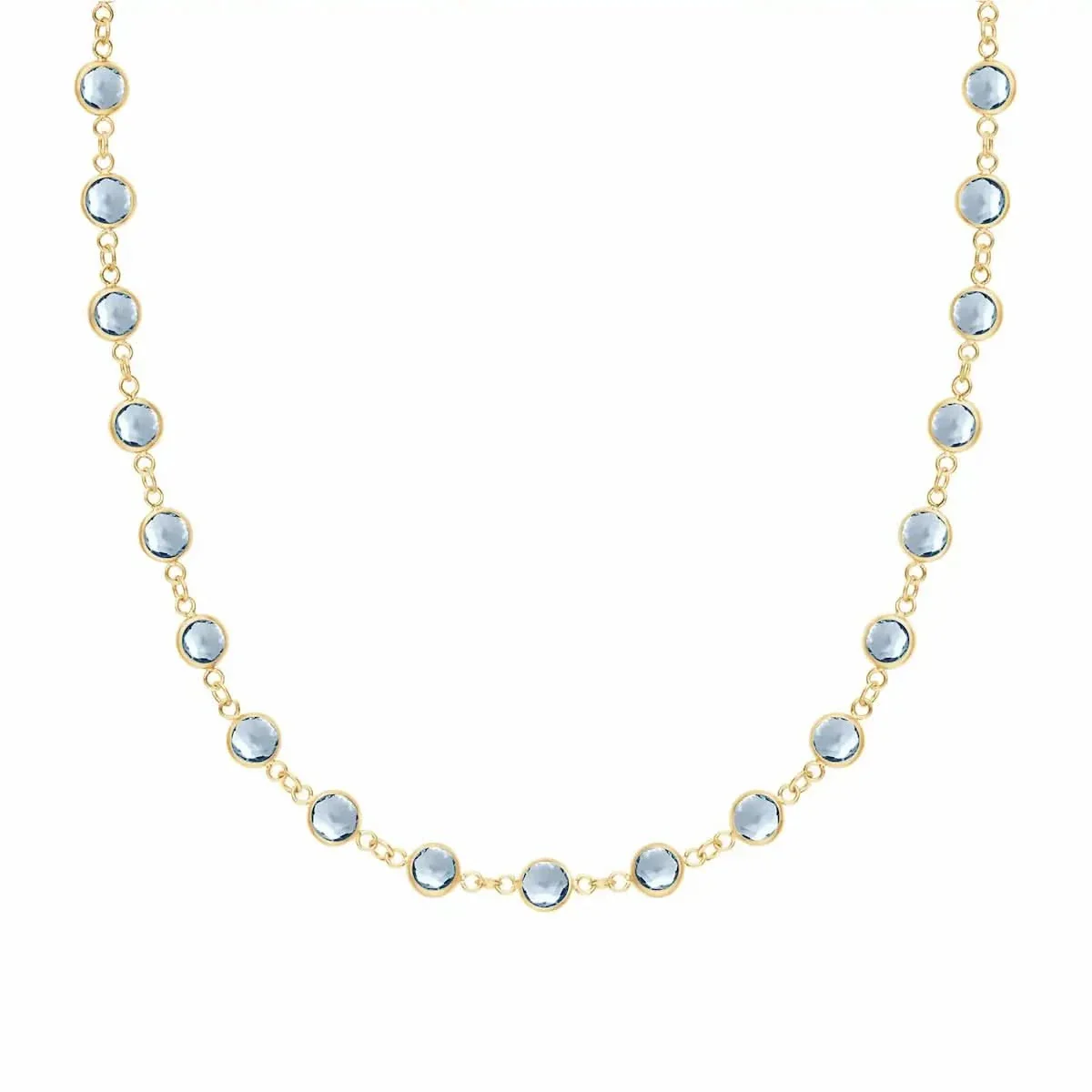 Newport Aquamarine Necklace in 14k Gold (March)