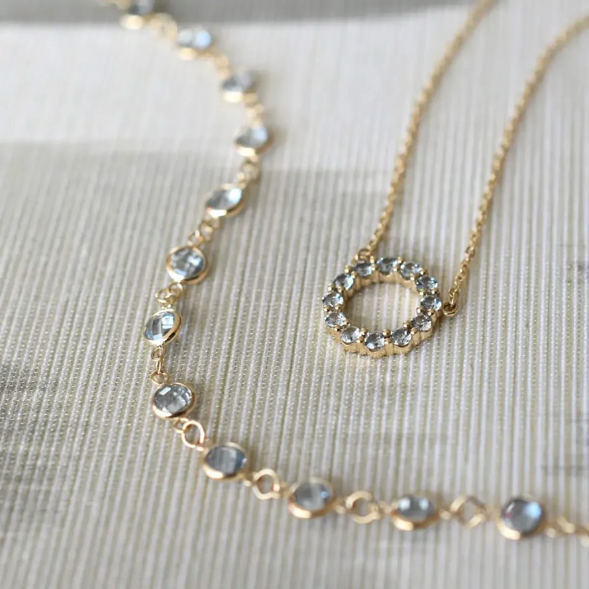 Newport Aquamarine Necklace in 14k Gold (March) - Image 11