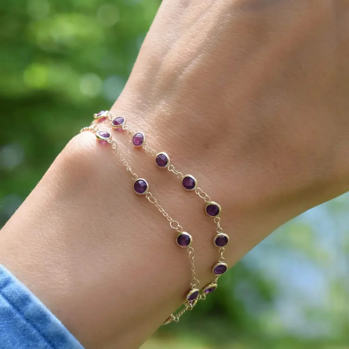 Newport Amethyst Bracelet in 14k Gold (February) - Image 7