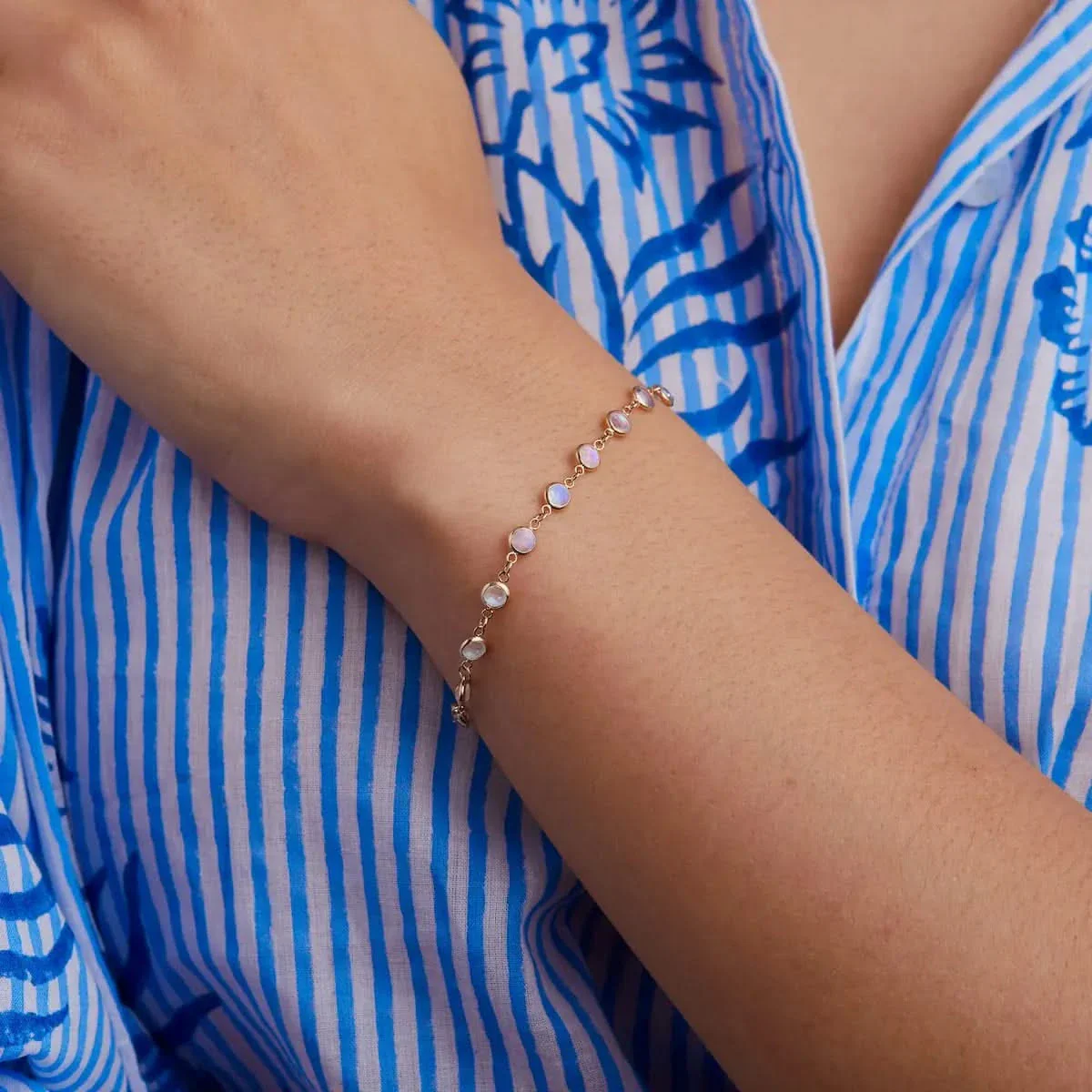 Newport Moonstone Bracelet in 14k Gold (June) - Image 2