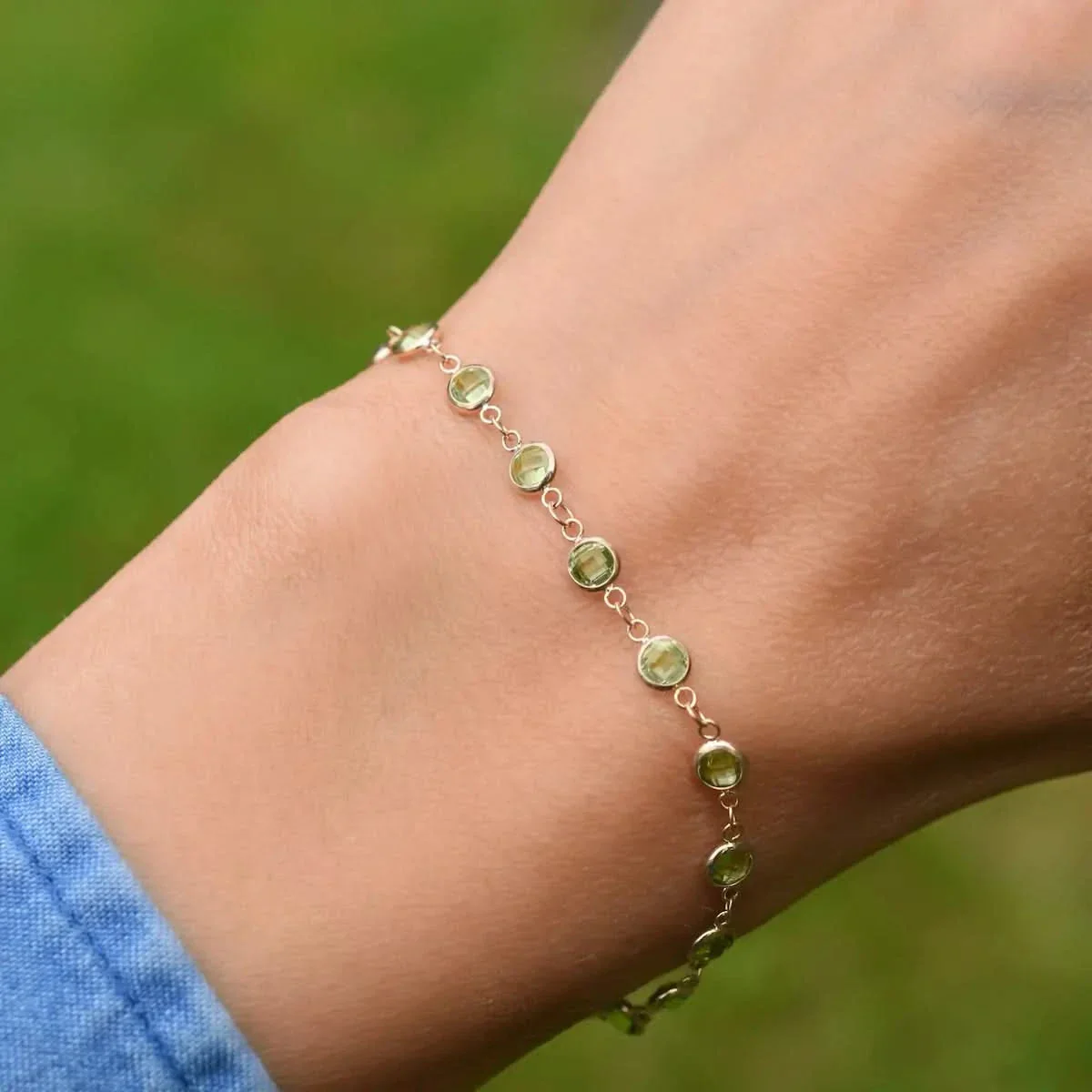 Newport Peridot Bracelet in 14k Gold (August) - Image 6
