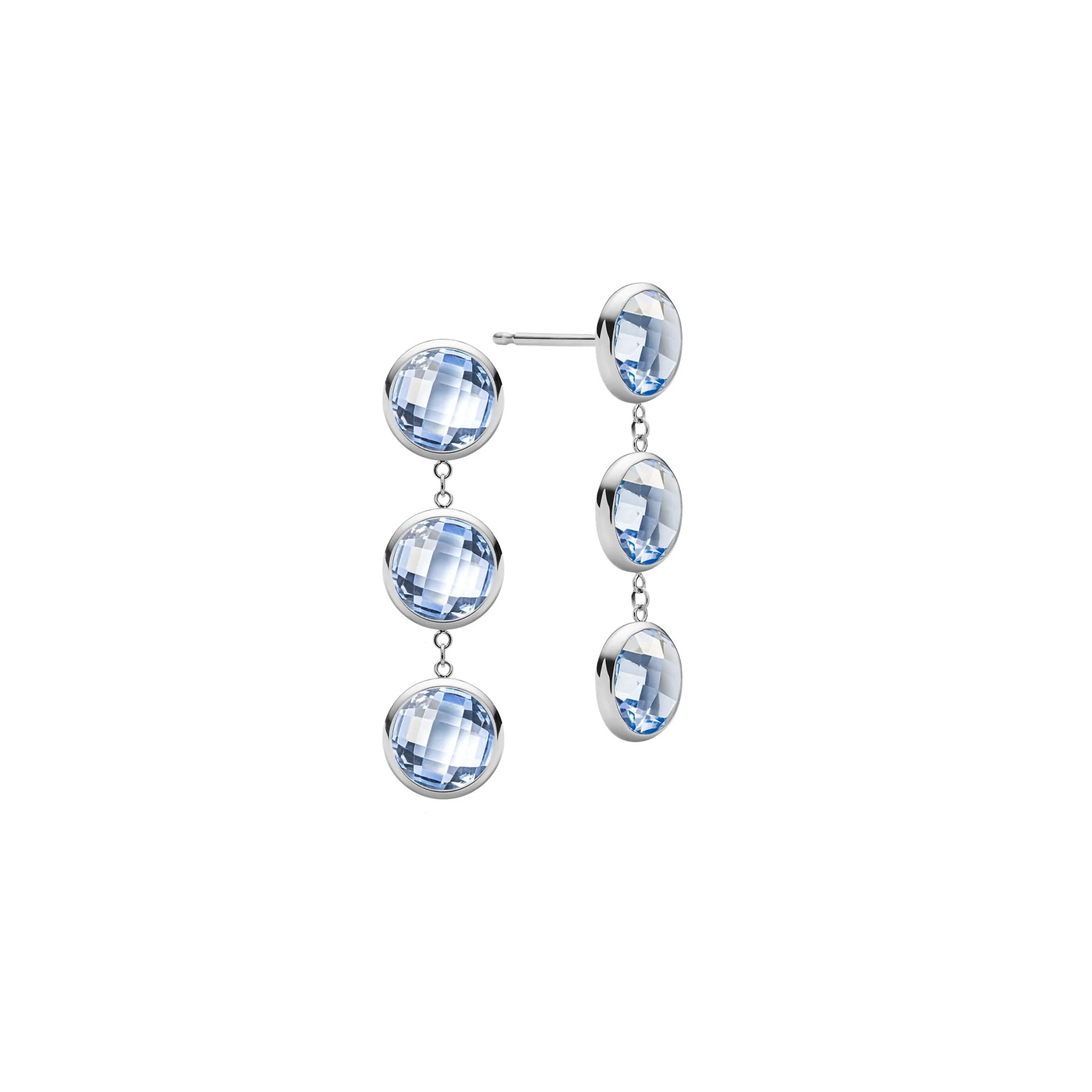 Newport Grand 3 Aquamarine Earrings in 14k Gold (March) - Image 5