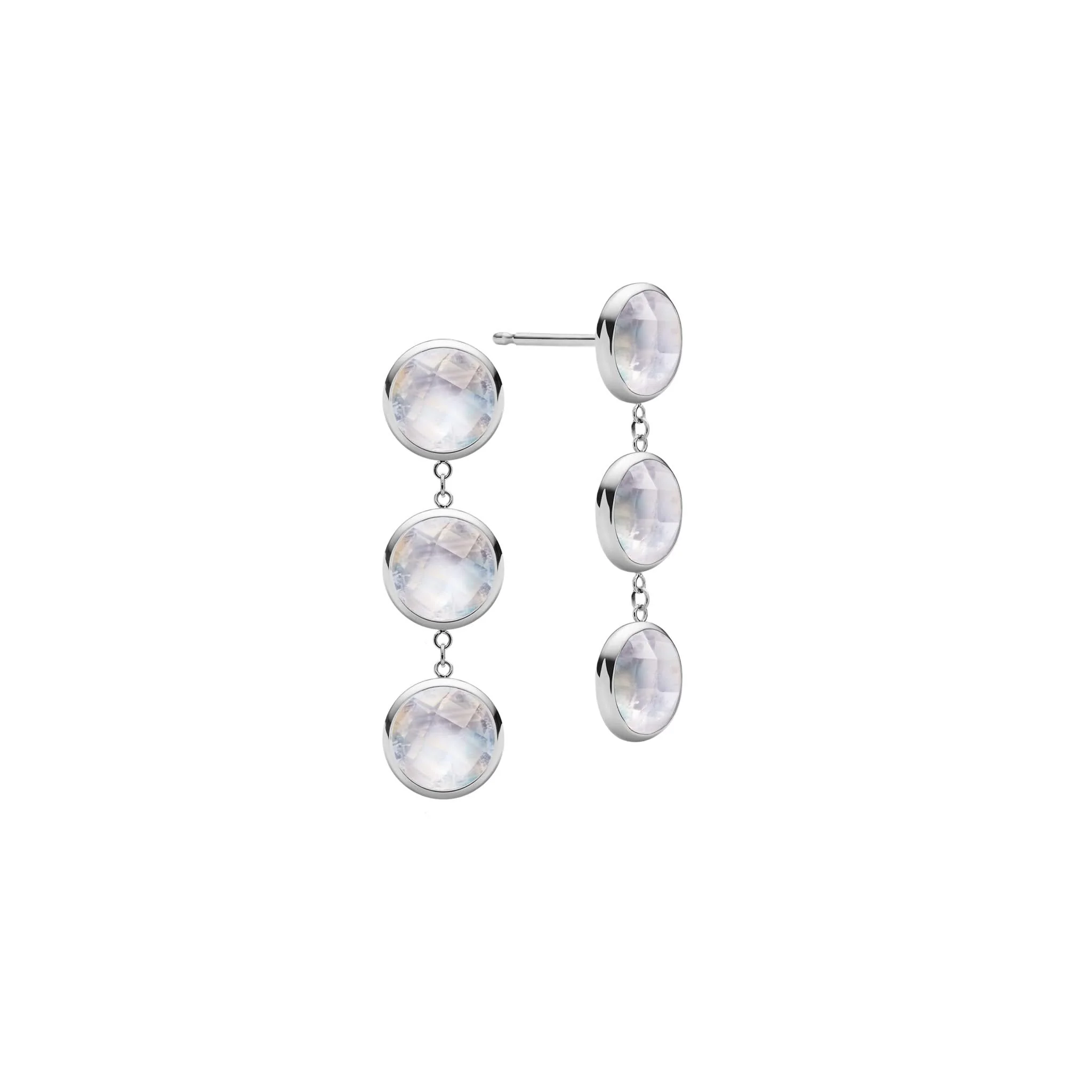 Newport Grand 3 Moonstone Earrings in 14k Gold (June) - Image 5