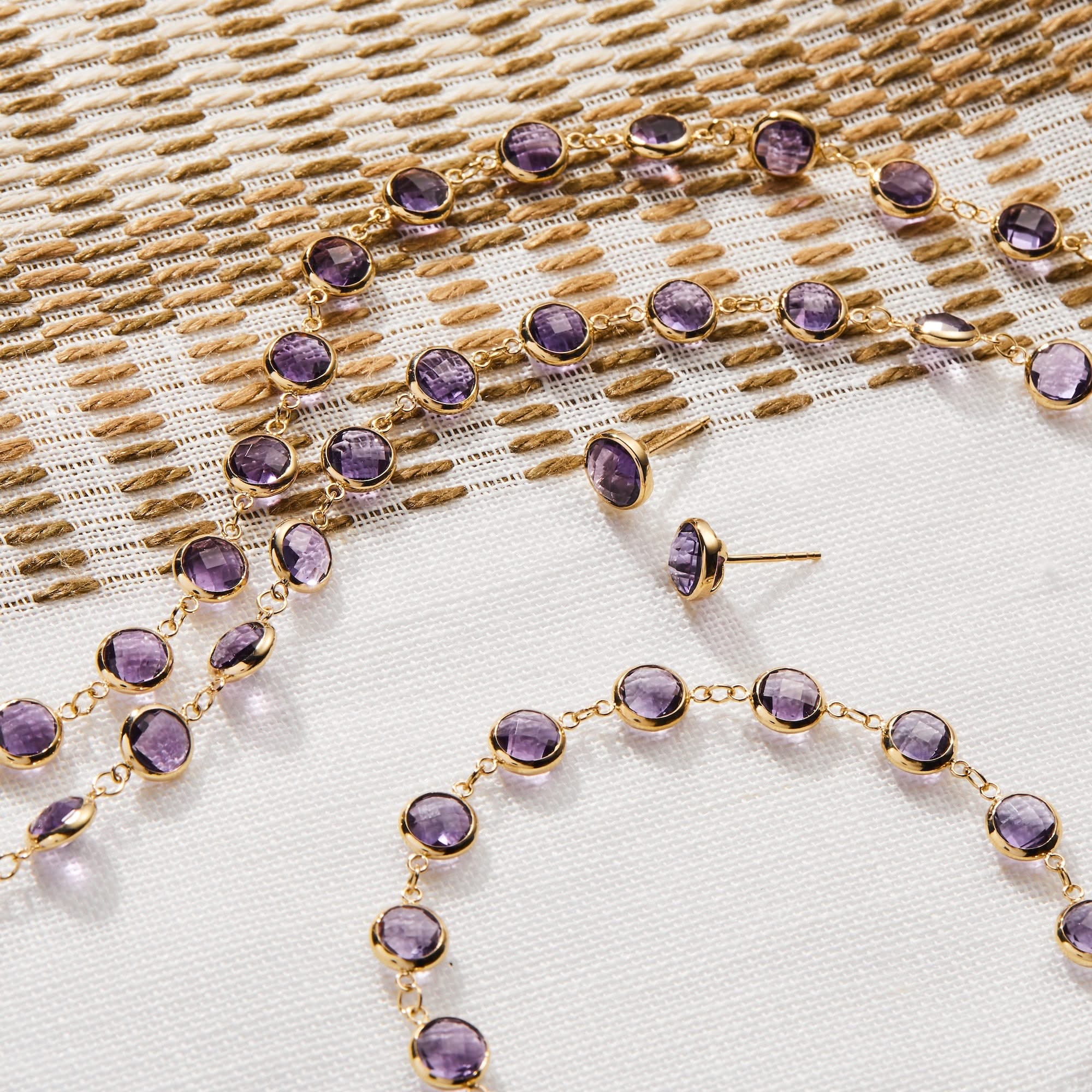 Newport Grand Amethyst Necklace in 14k Gold (February) - Image 6