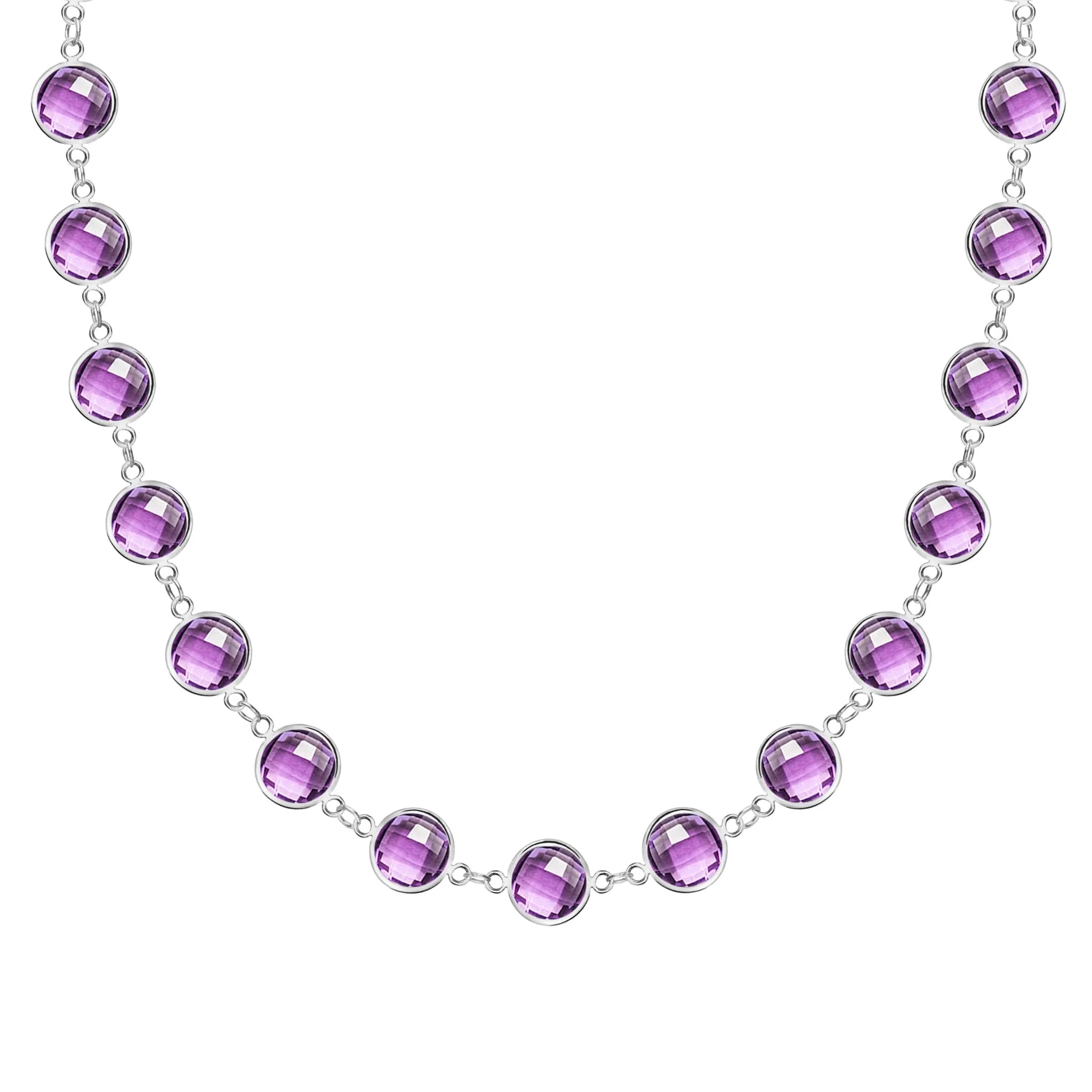 Newport Grand Amethyst Necklace in 14k Gold (February) - Image 8