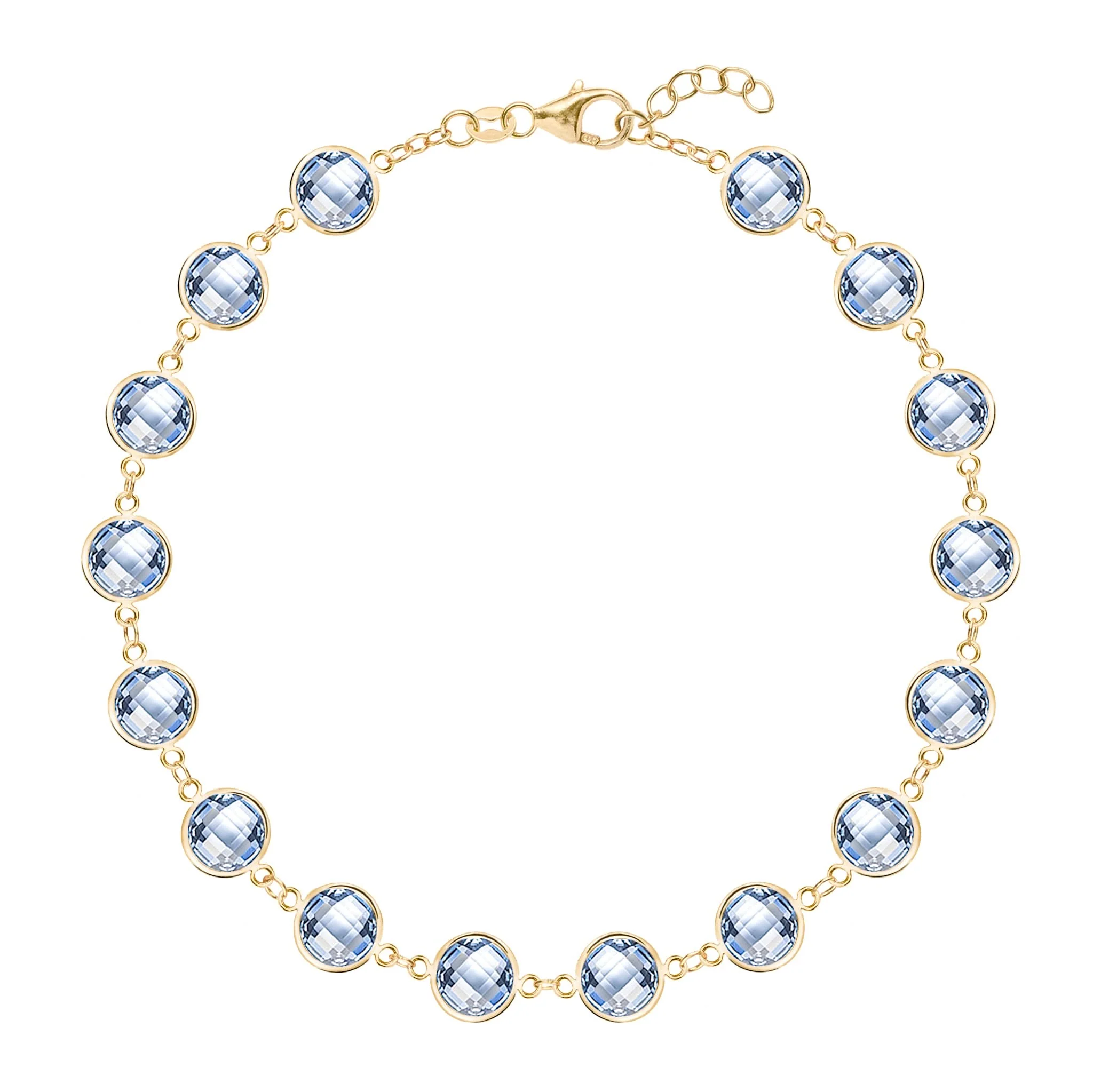 Newport Grand Aquamarine Bracelet in 14k Gold (March)