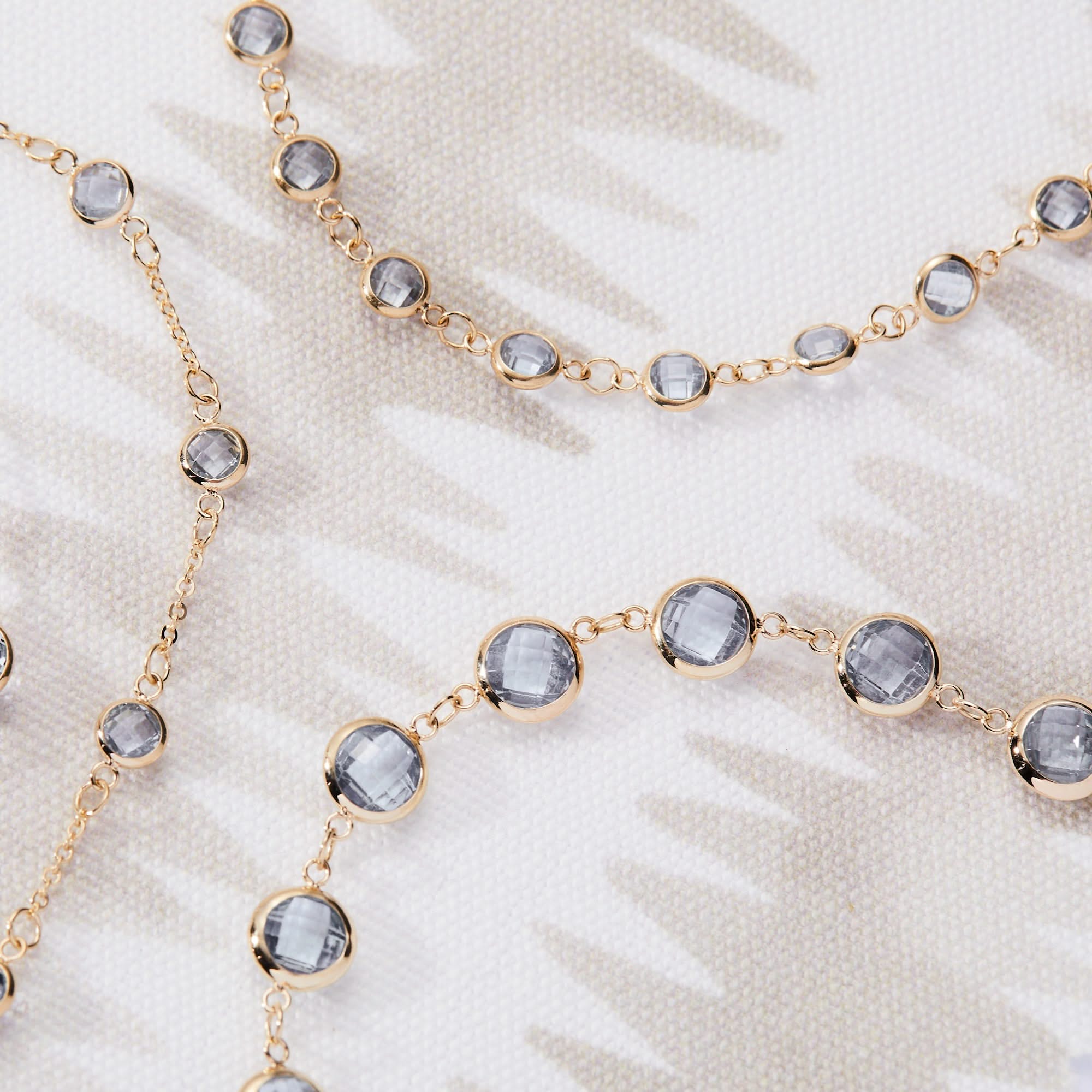 Newport Grand Aquamarine Bracelet in 14k Gold (March) - Image 10