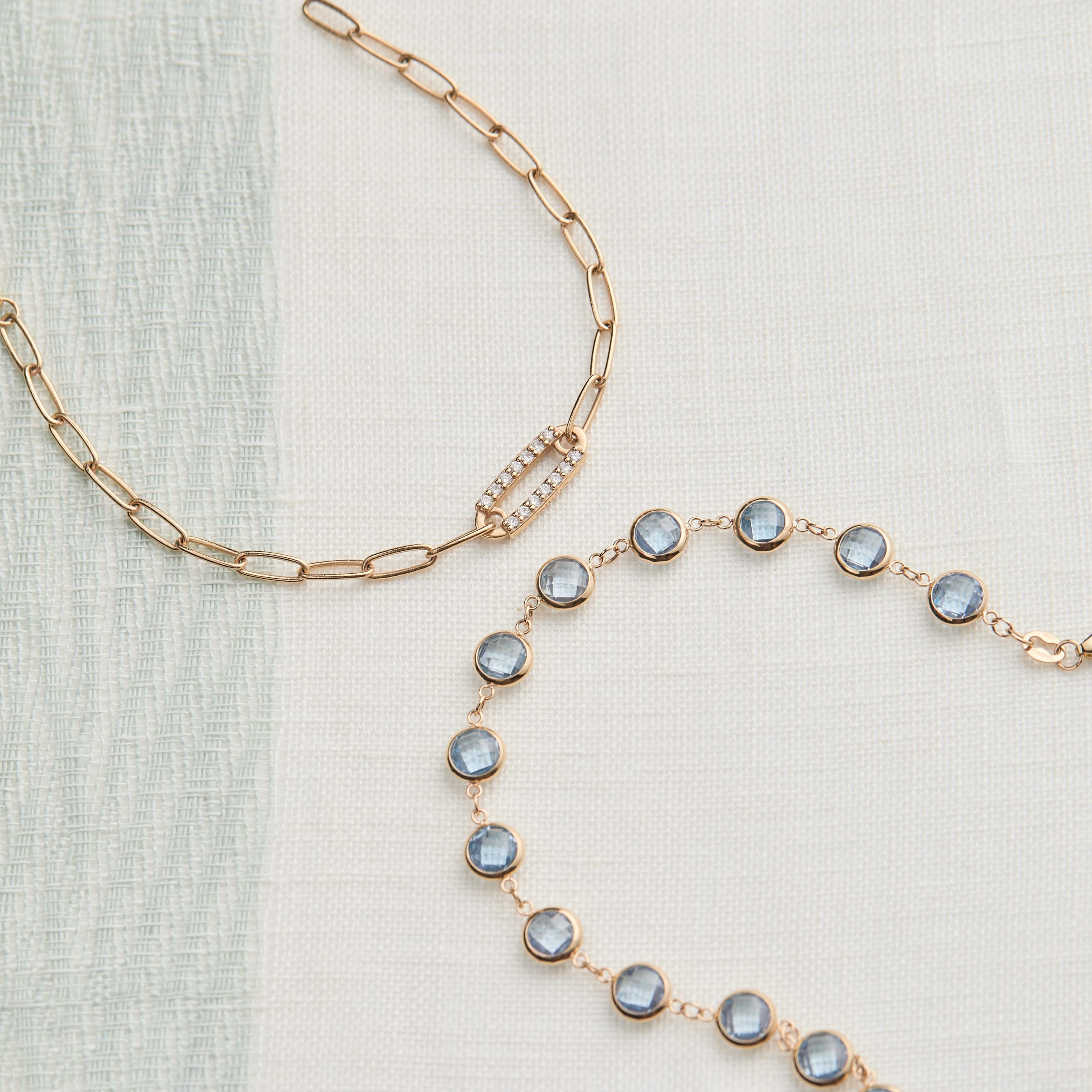 Newport Grand Aquamarine Bracelet in 14k Gold (March) - Image 12